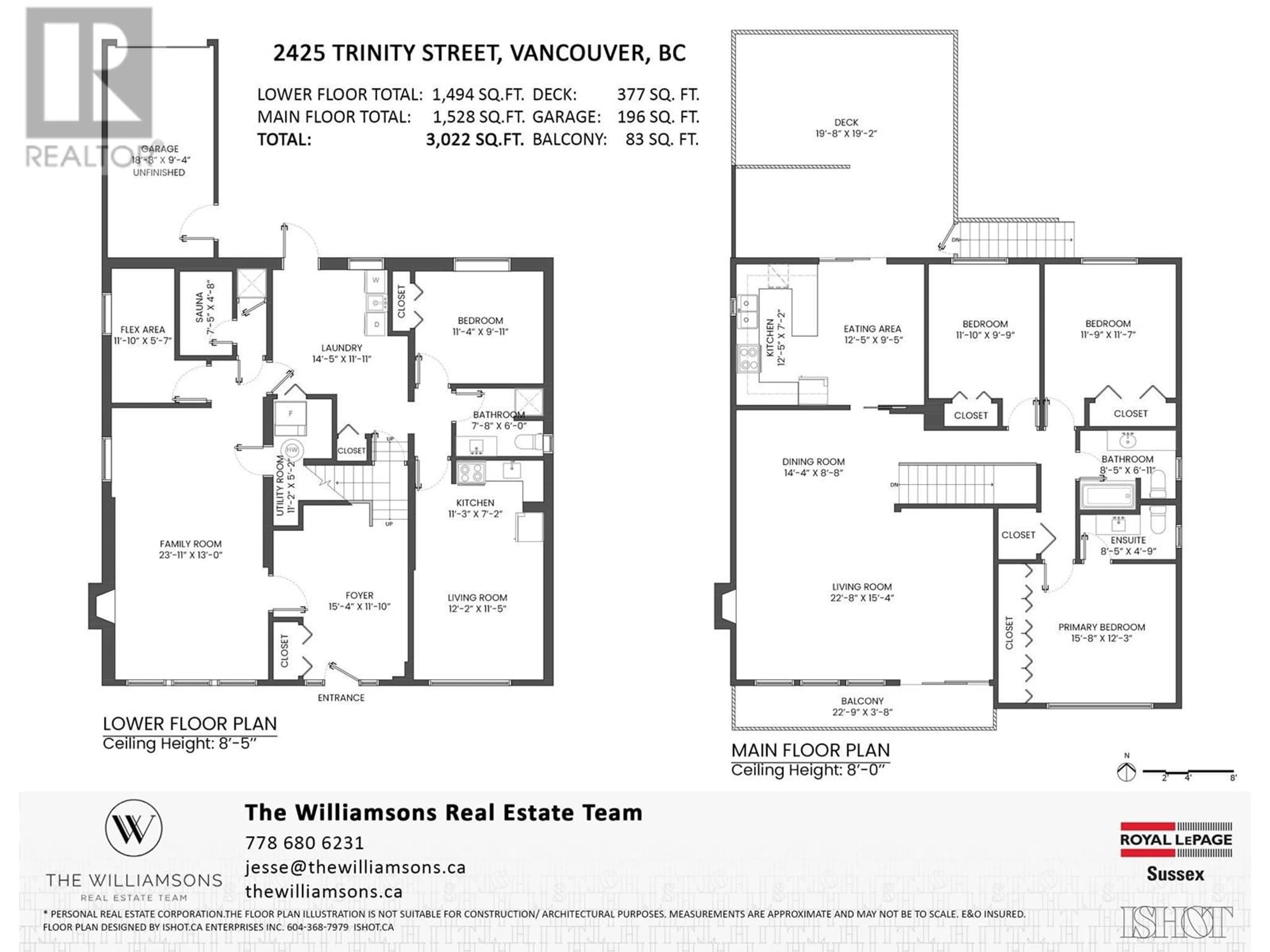 Floor plan for 2425 TRINITY STREET, Vancouver British Columbia V5K1C9