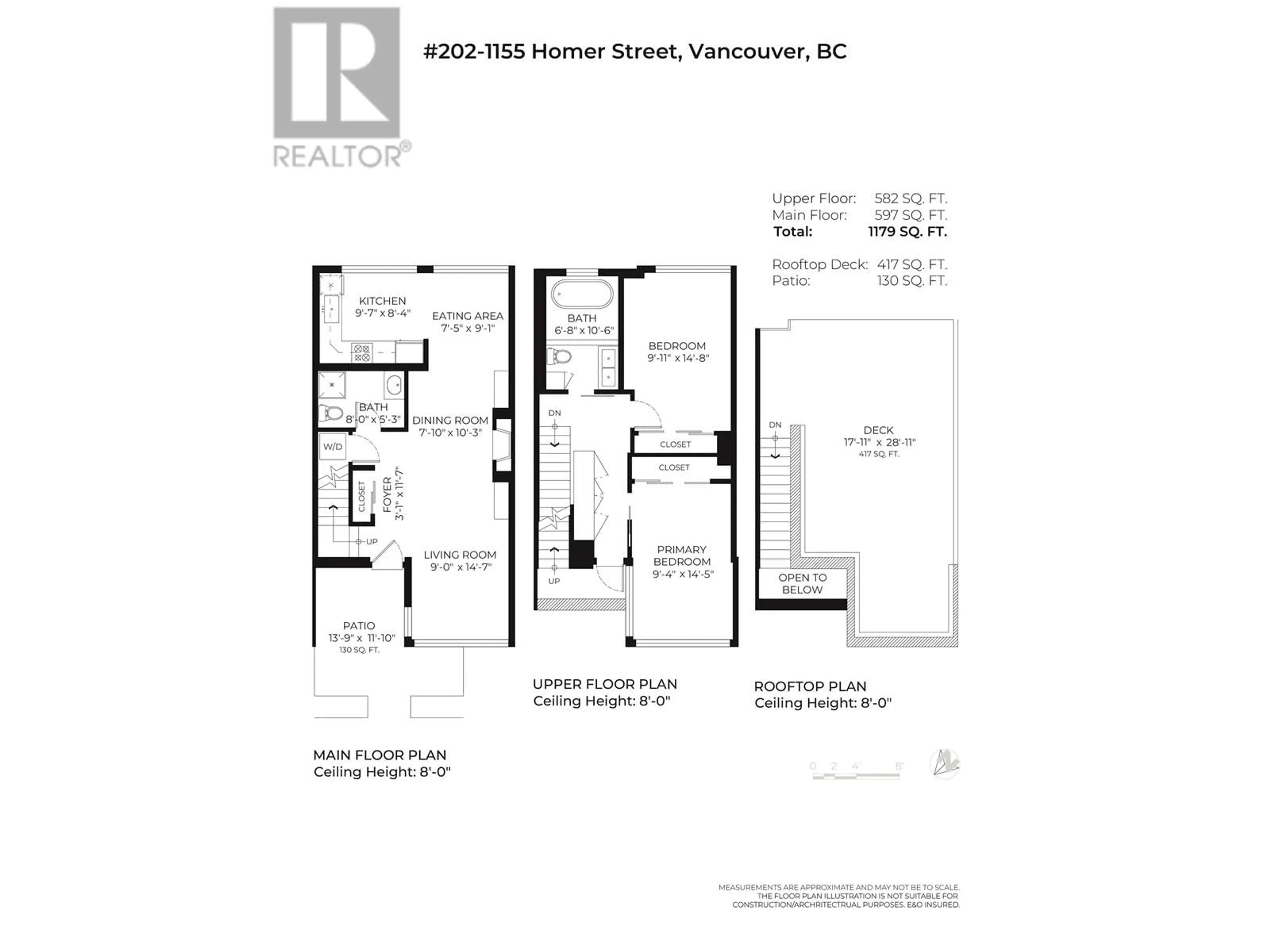 Floor plan for 202 1155 HOMER STREET, Vancouver British Columbia V6B5T5