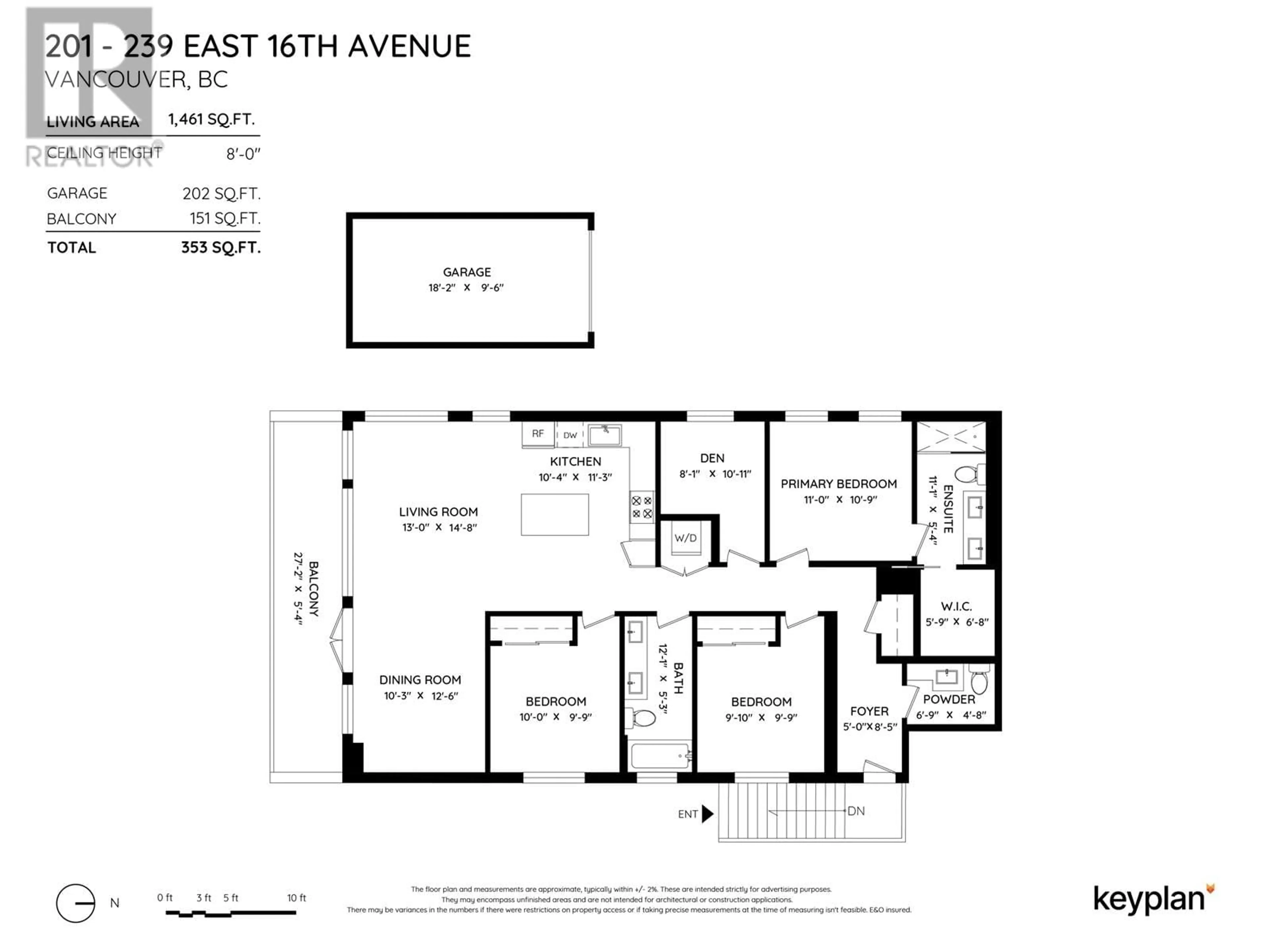 Floor plan for 201 239 E 16TH AVENUE, Vancouver British Columbia V5T2T5