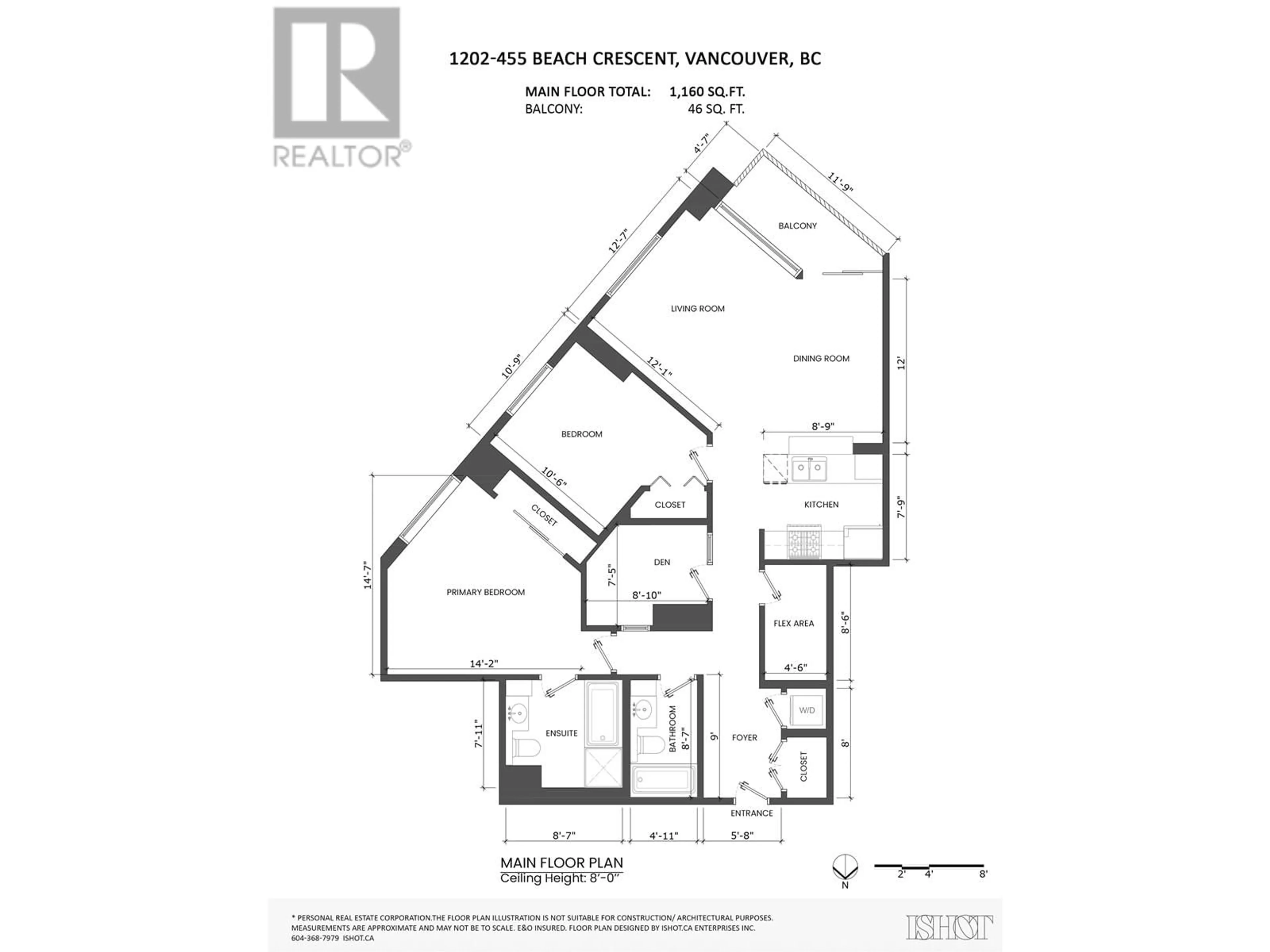 Floor plan for 1202 455 BEACH CRESCENT, Vancouver British Columbia V6Z3E5