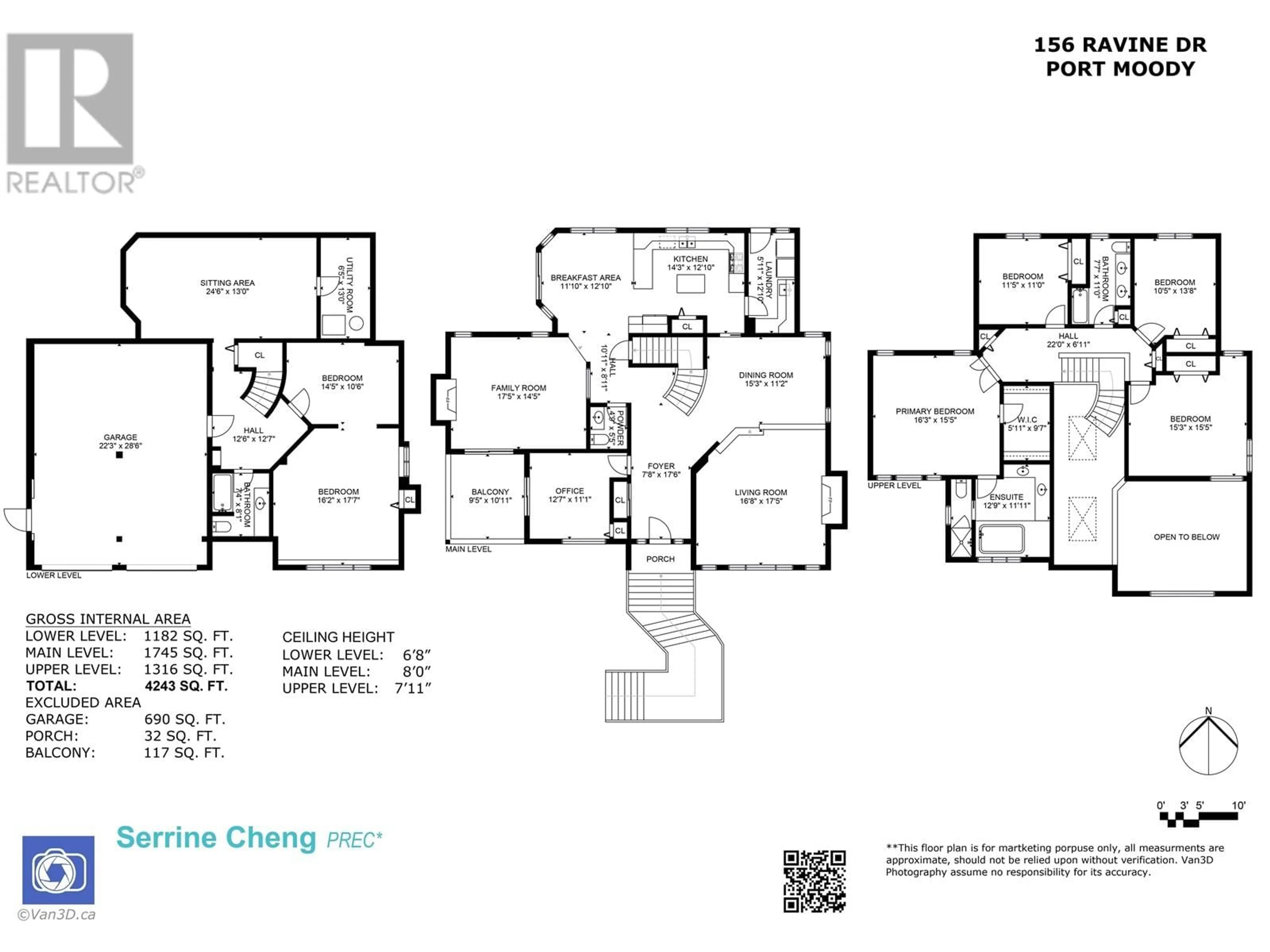 Floor plan for 156 RAVINE DRIVE, Port Moody British Columbia V3H4W3