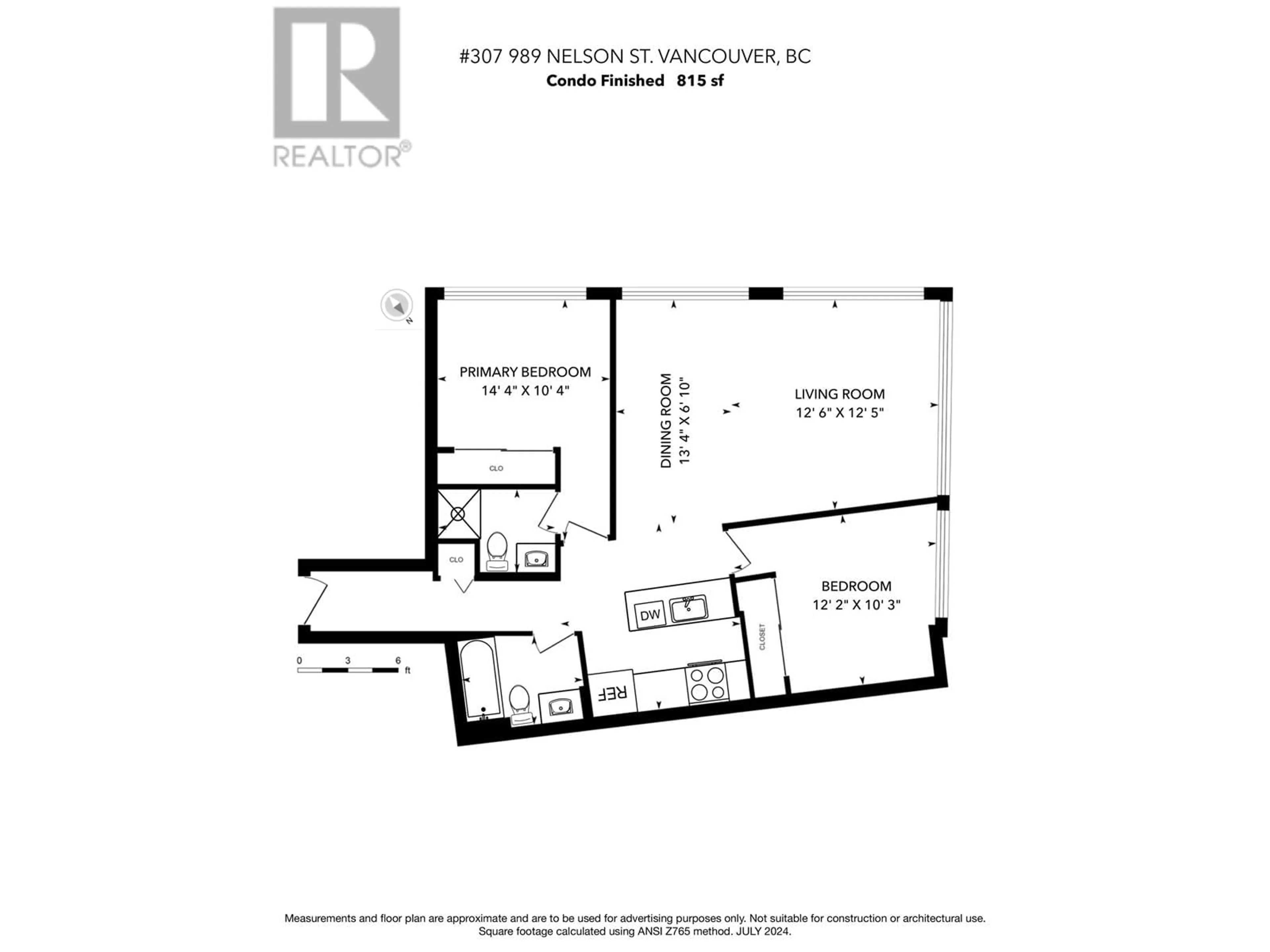 Floor plan for 307 989 NELSON STREET, Vancouver British Columbia V6Z2S1