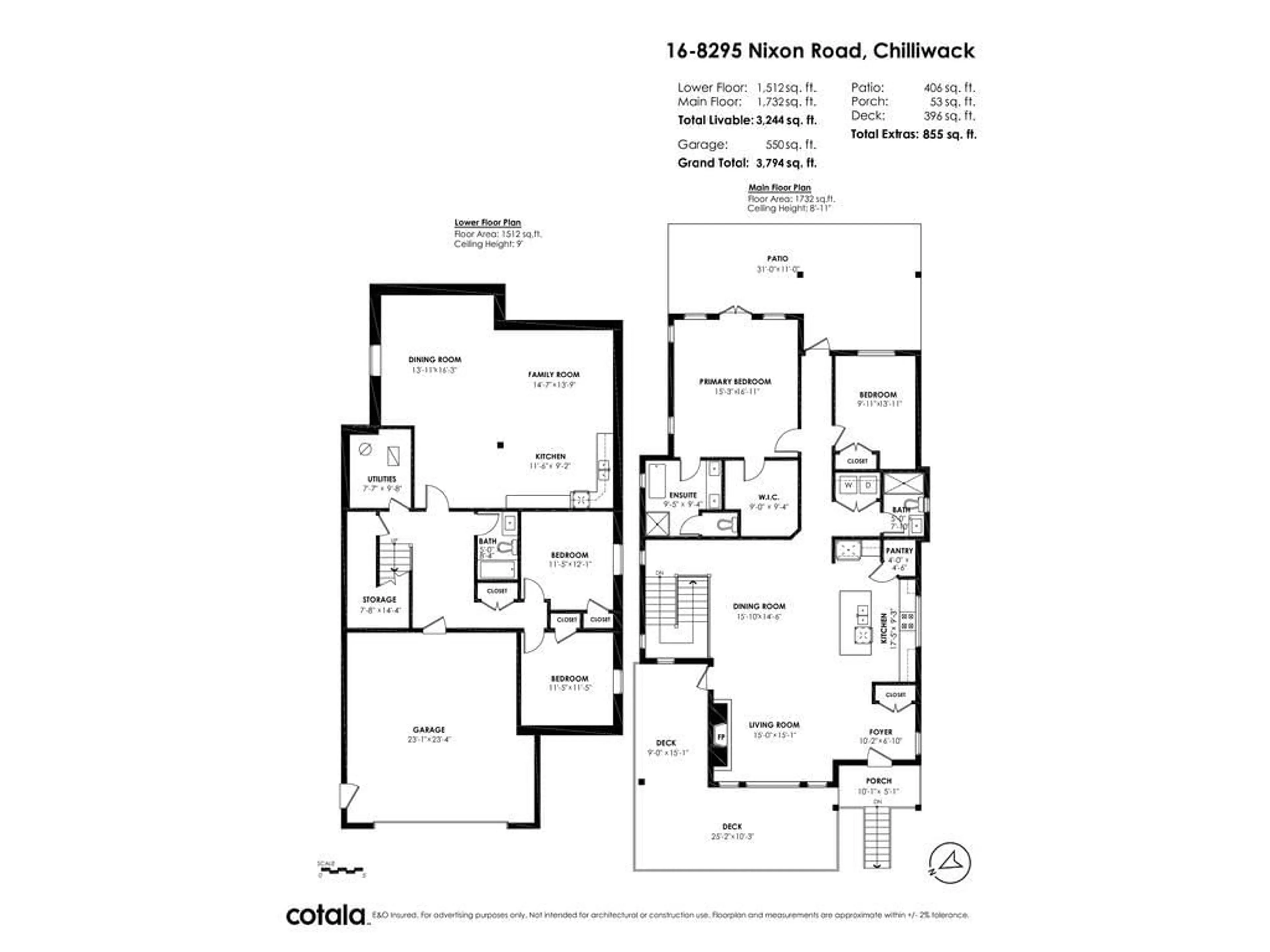 Floor plan for 16 8295 NIXON ROAD, Chilliwack British Columbia V4Z0C8