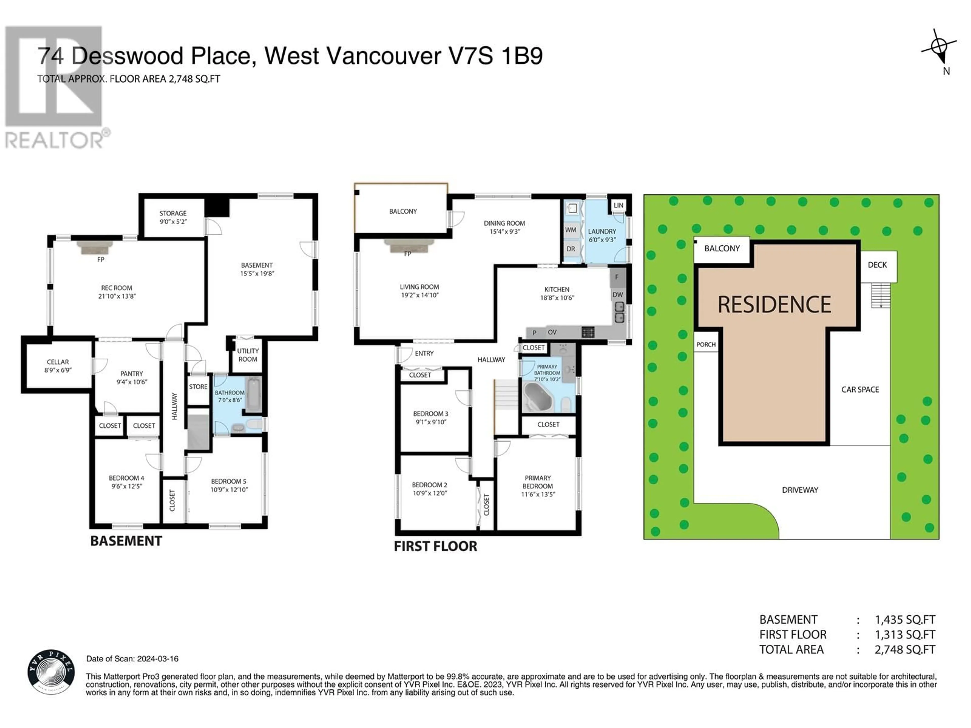 Floor plan for 74 DESSWOOD PLACE, West Vancouver British Columbia V7S1B9