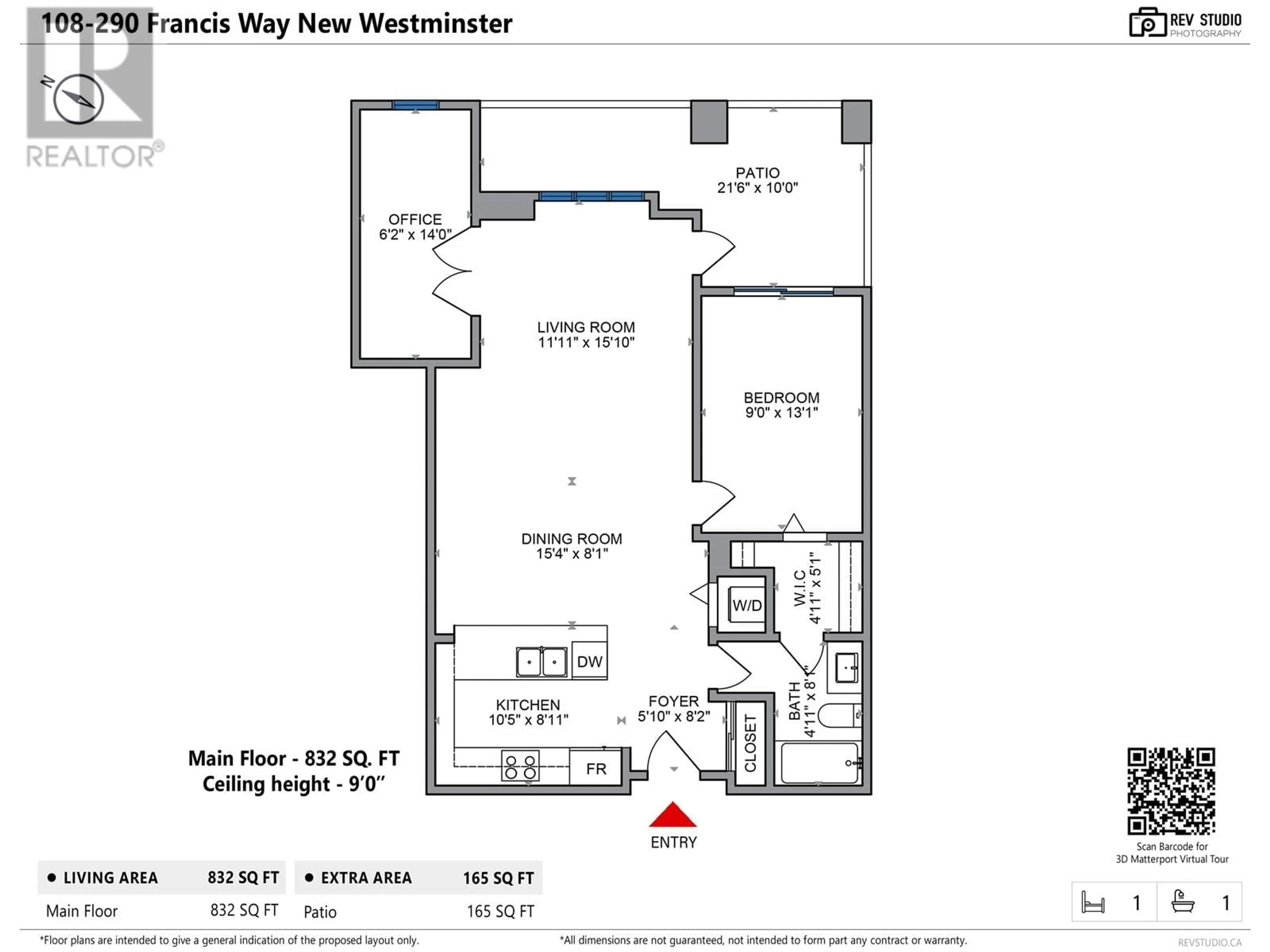 Floor plan for 108 290 FRANCIS WAY, New Westminster British Columbia V3L0C4