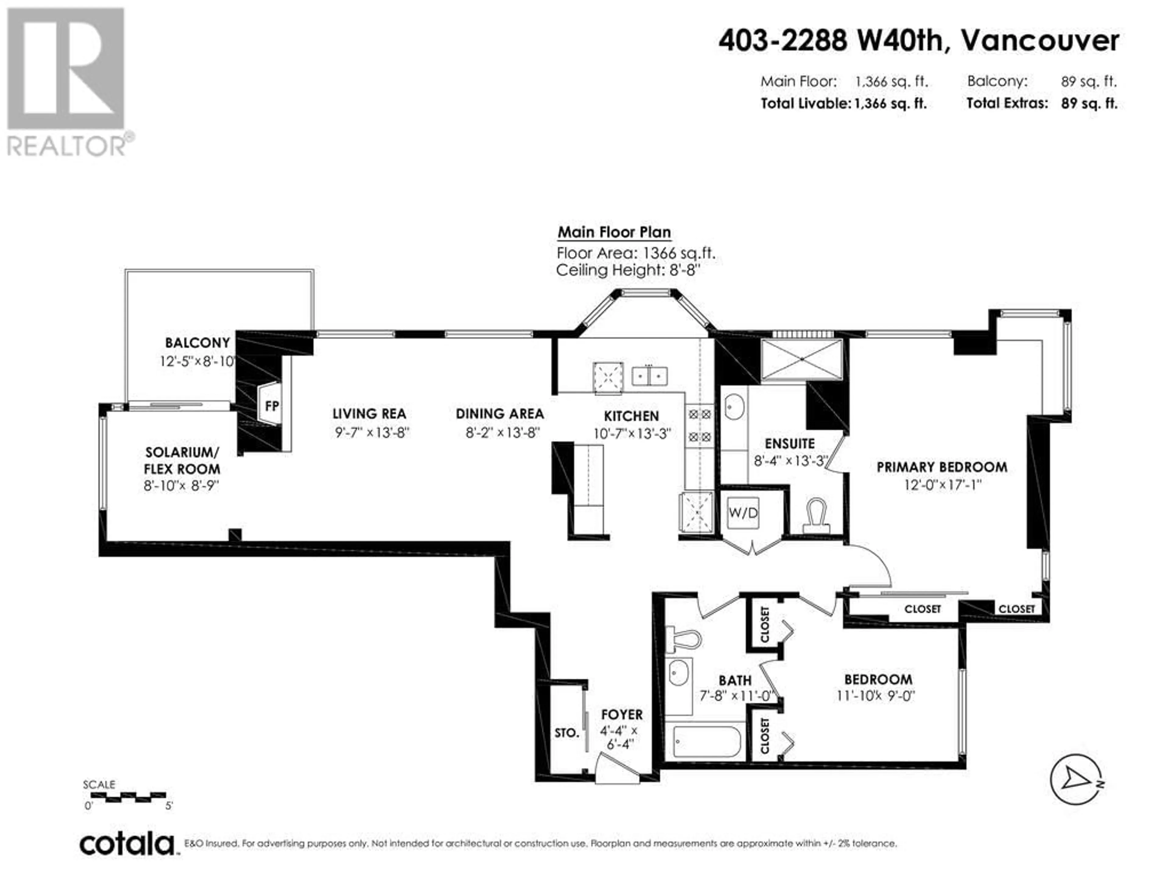 Floor plan for 403 2288 W 40TH AVENUE, Vancouver British Columbia V6M1W6