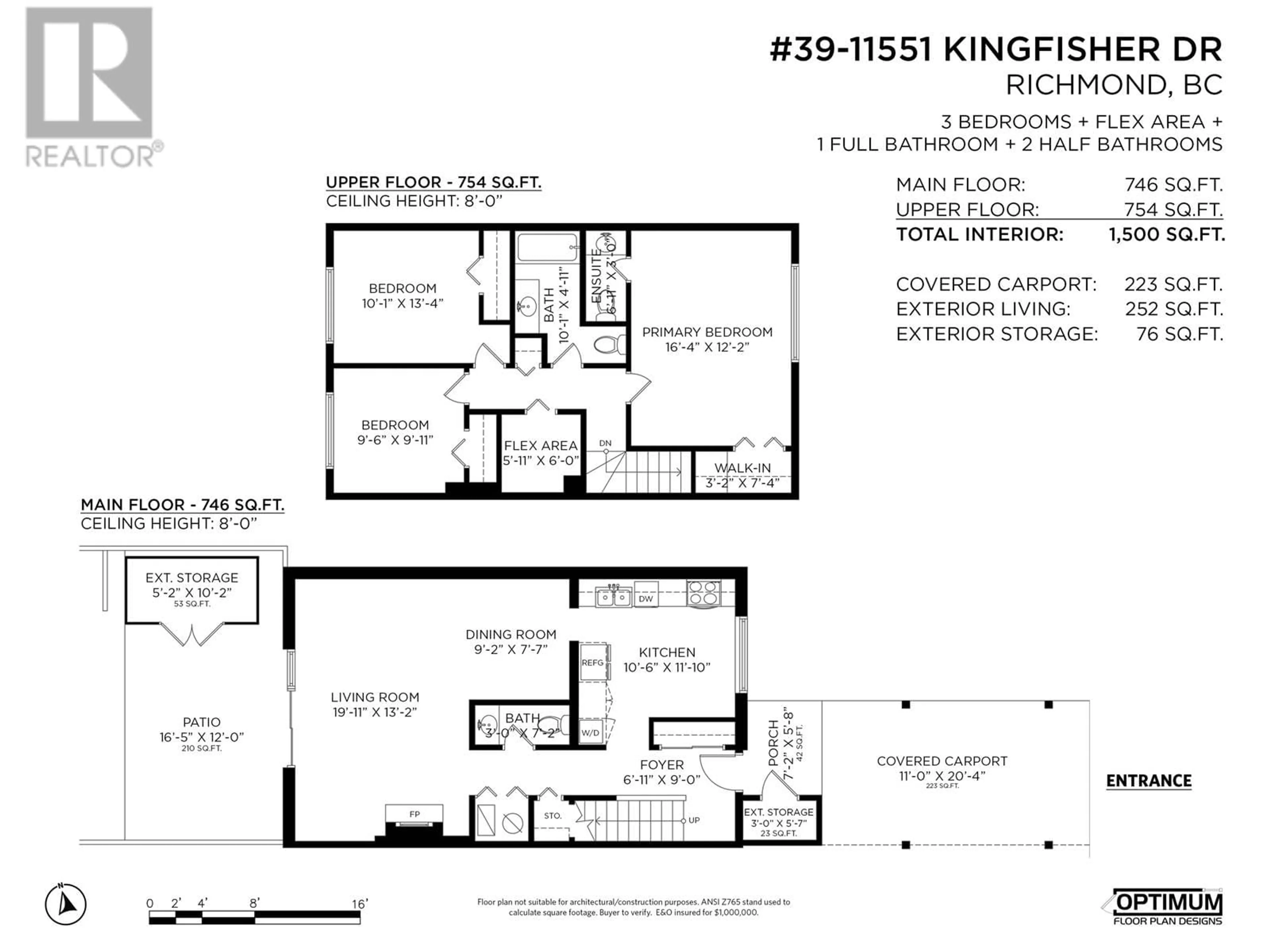 Floor plan for 39 11551 KINGFISHER DRIVE, Richmond British Columbia V7E3N5