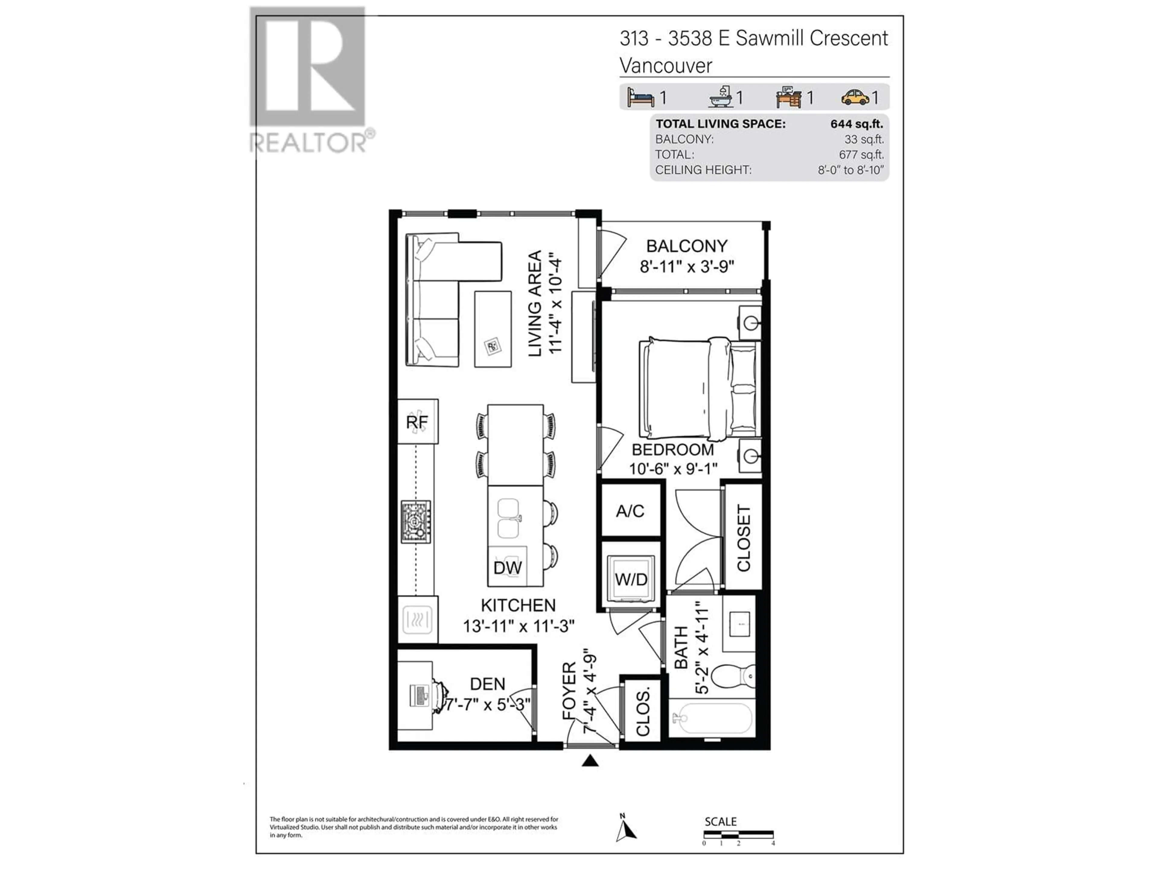 Floor plan for 313 3538 SAWMILL CRESCENT, Vancouver British Columbia V5S0J8