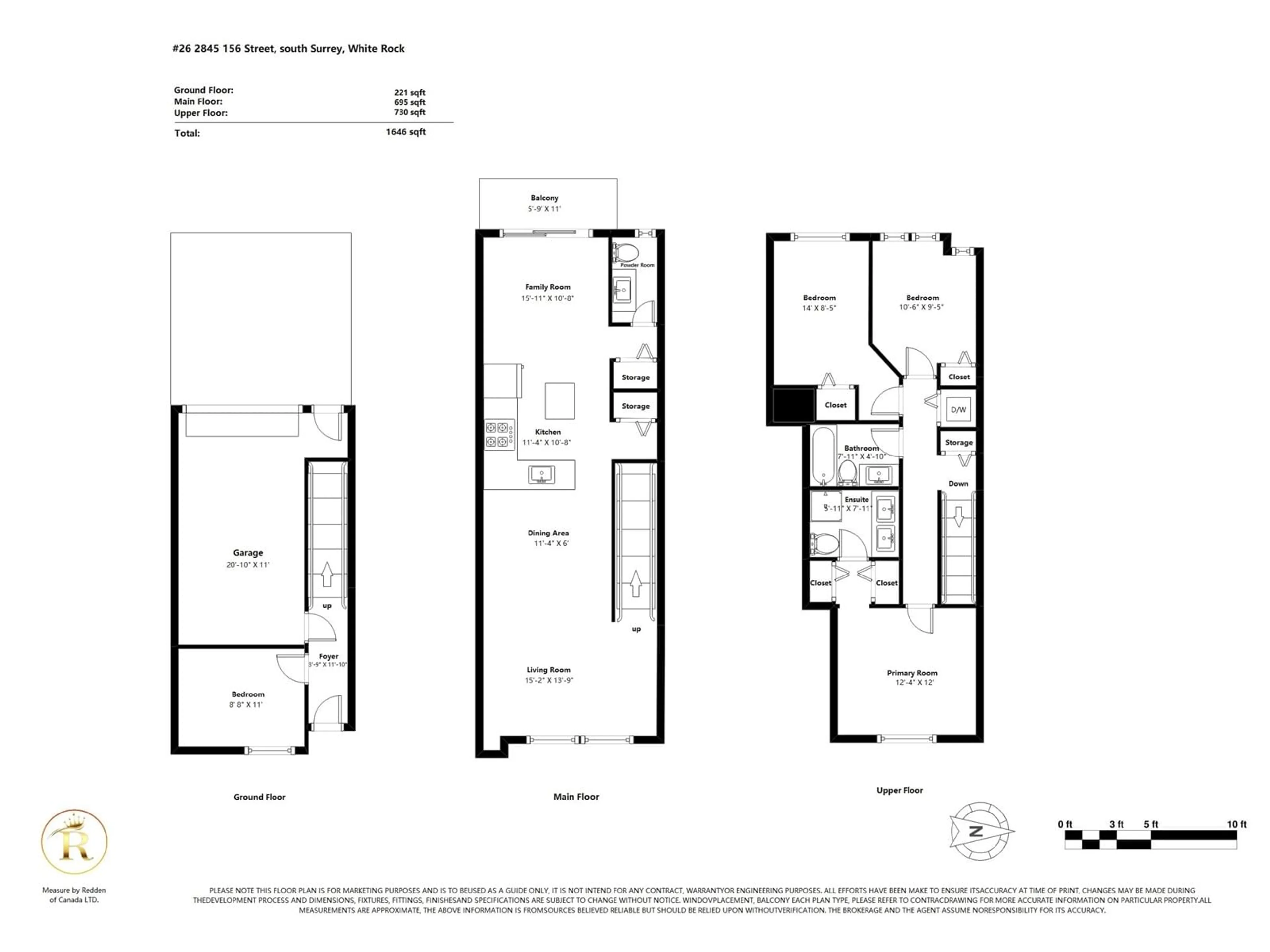 Floor plan for 26 2845 156 STREET, Surrey British Columbia V3Z3Y3