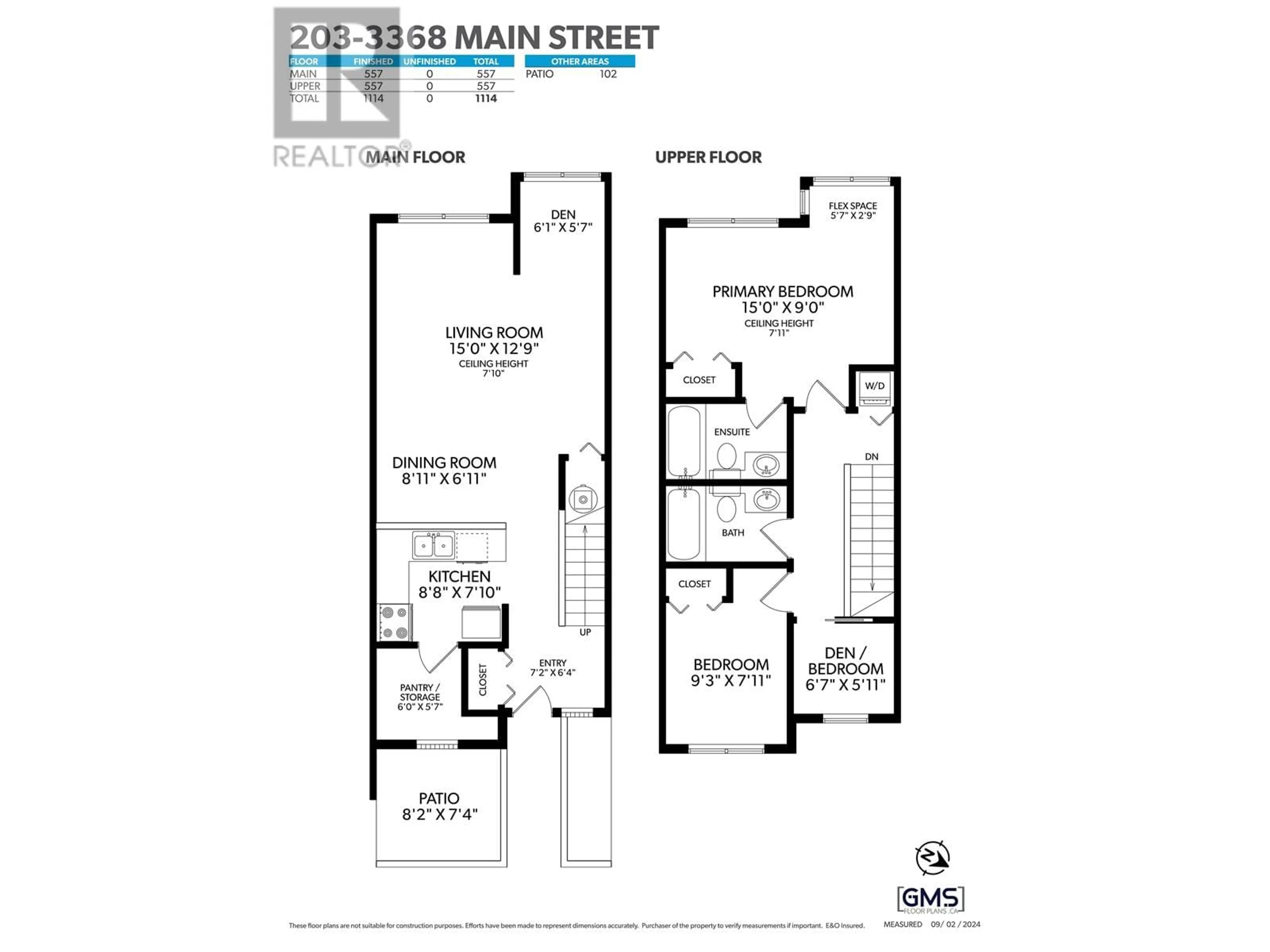 Floor plan for 203 3368 MAIN STREET, Vancouver British Columbia V5V3M7