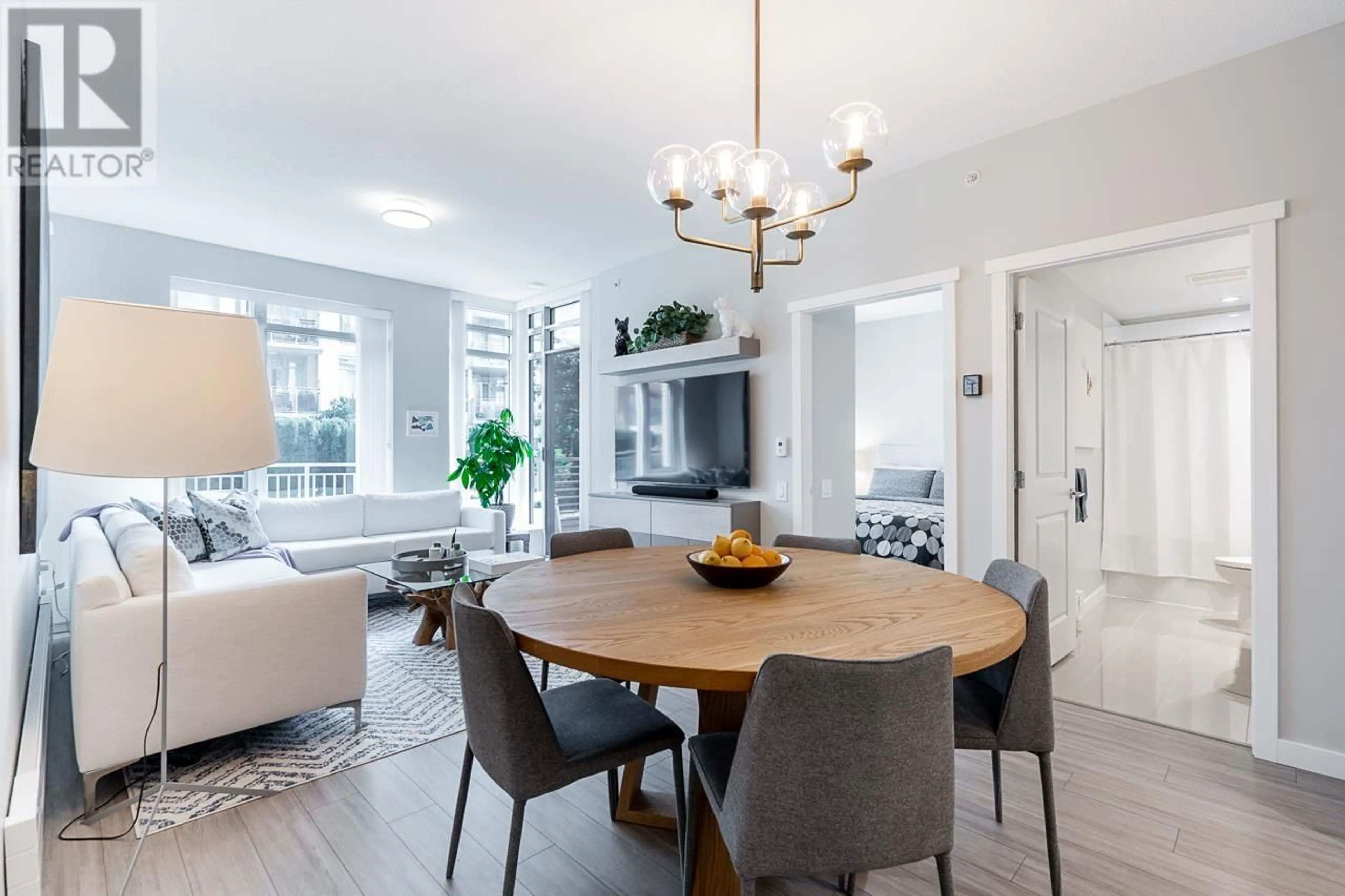 Dining room, wood floors, cottage for 101 3188 RIVERWALK AVENUE, Vancouver British Columbia V5S0E7