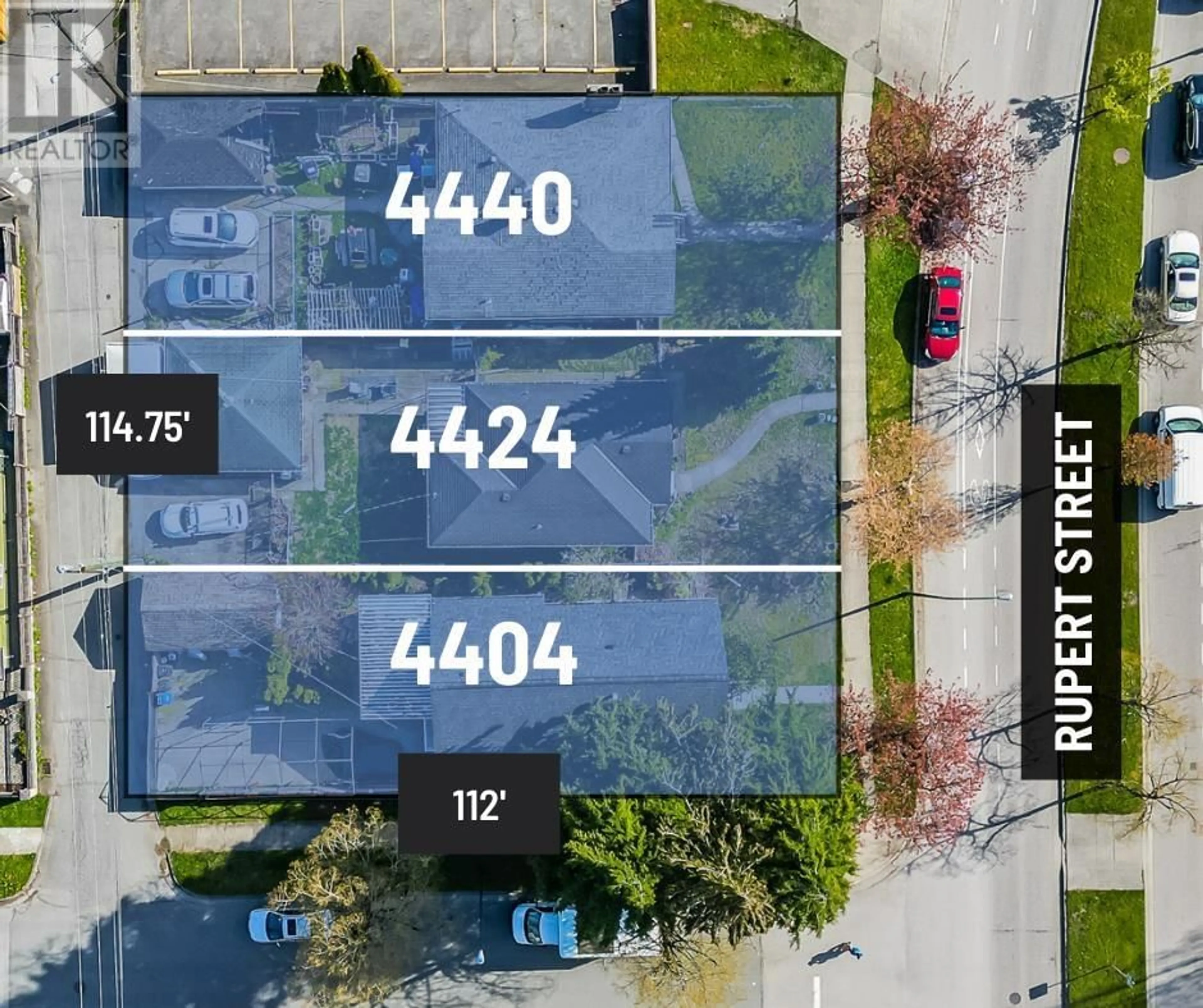 A pic from outside/outdoor area/front of a property/back of a property/a pic from drone, street for 4424 RUPERT STREET, Vancouver British Columbia V5R2J2