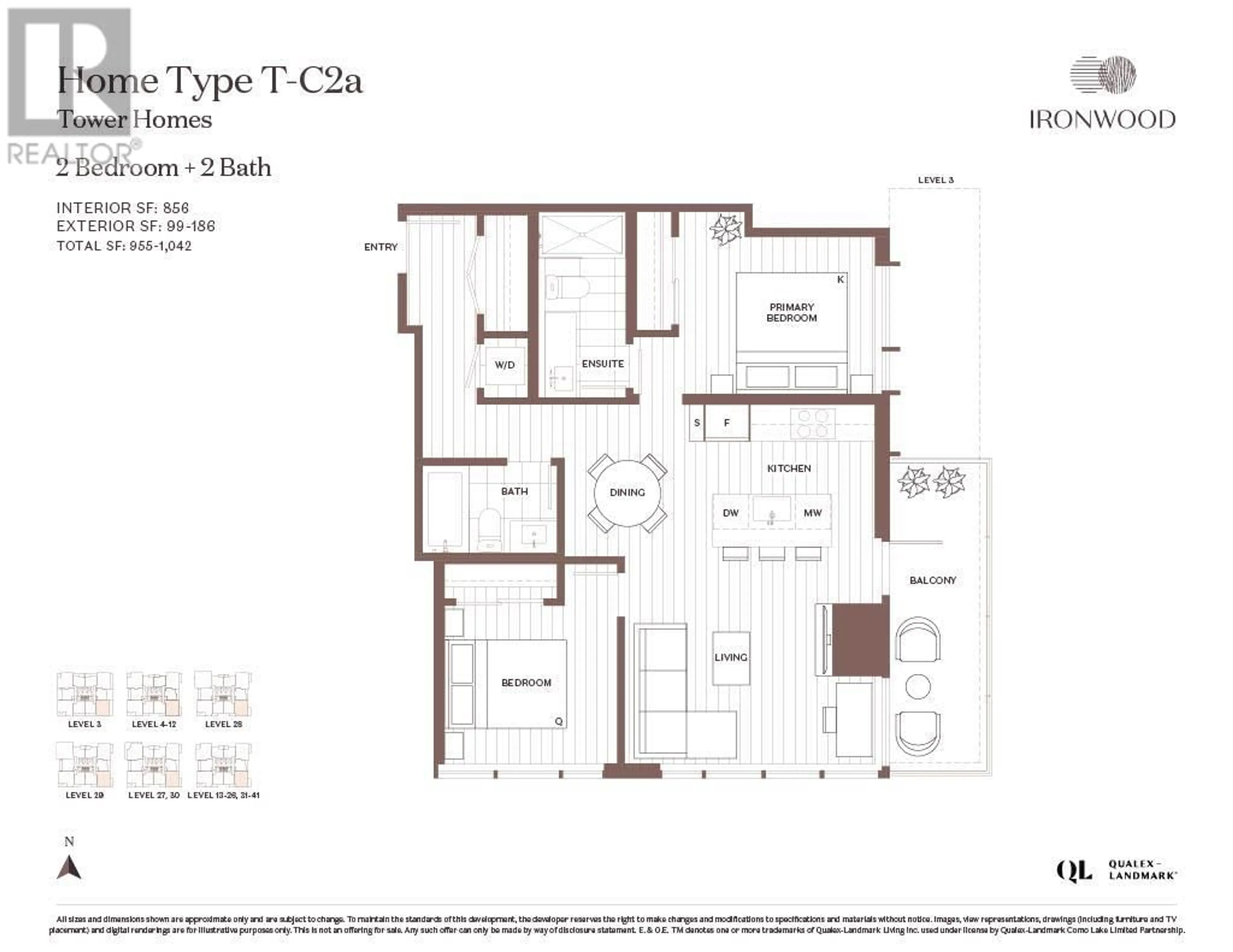 Floor plan for 504 609 TYNDALL STREET, Coquitlam British Columbia V3J3S7