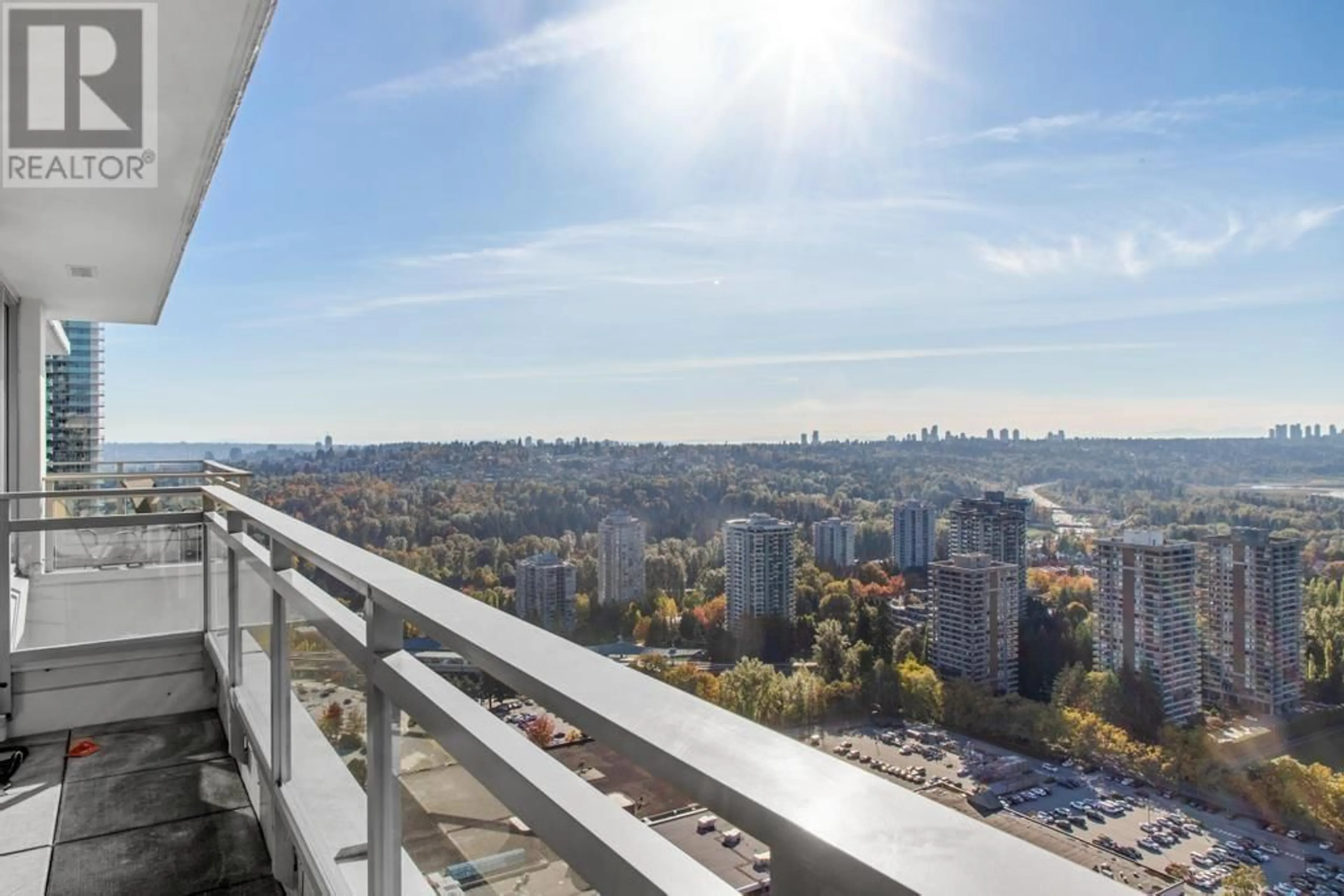 Balcony in the apartment, the view of city buildings for 3602 9888 CAMERON STREET, Burnaby British Columbia V3J0A4