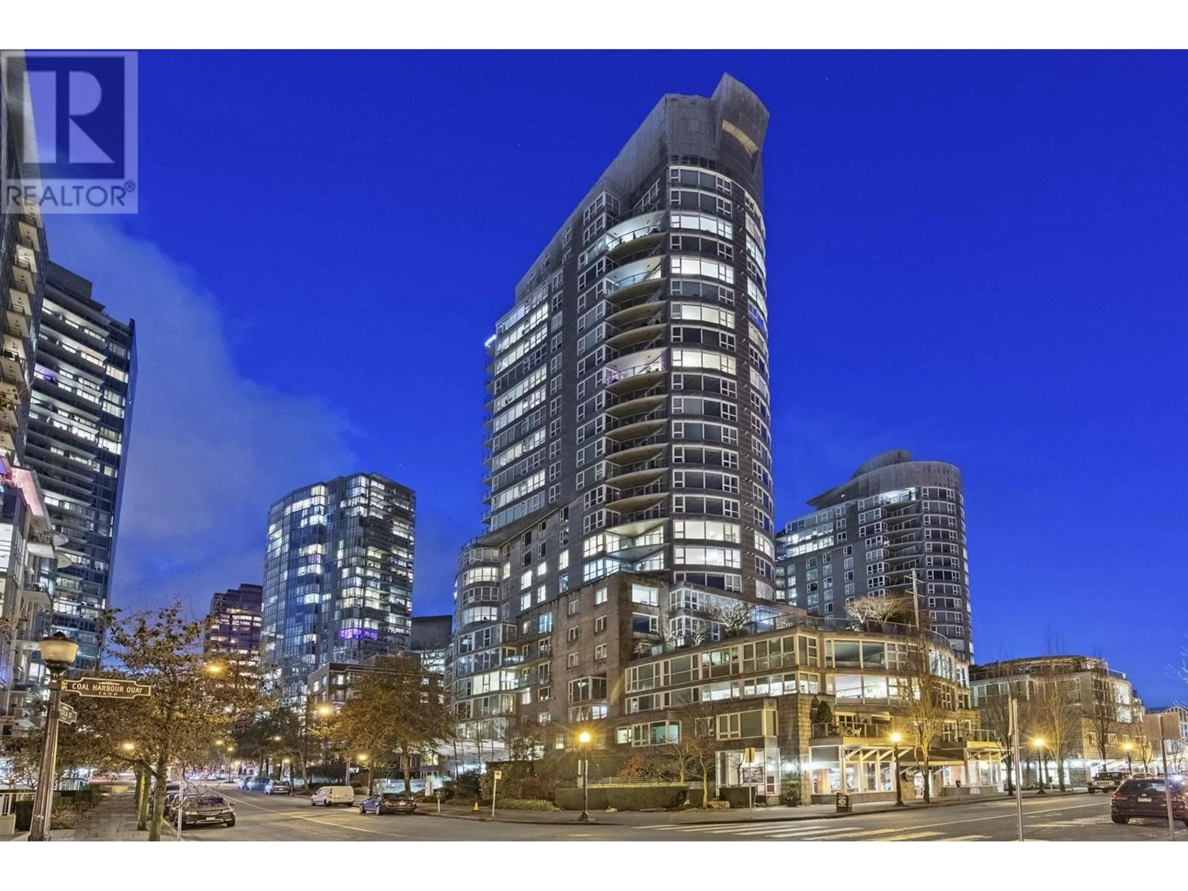 A pic from exterior of the house or condo, the view of city buildings for L302 1550 COAL HARBOUR QUAY, Vancouver British Columbia V6G3G1