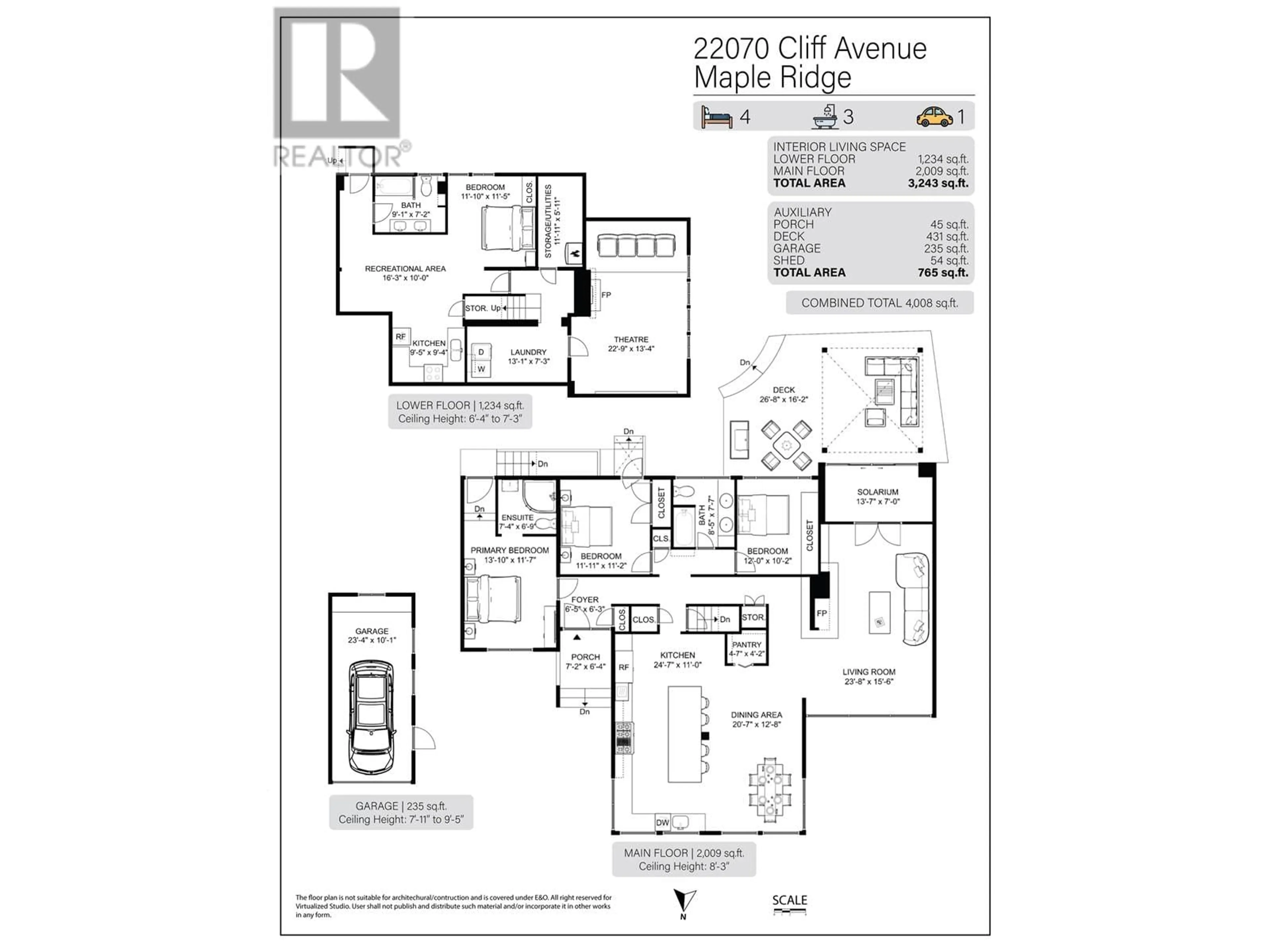 Floor plan for 22070 CLIFF AVENUE, Maple Ridge British Columbia V2X2L2