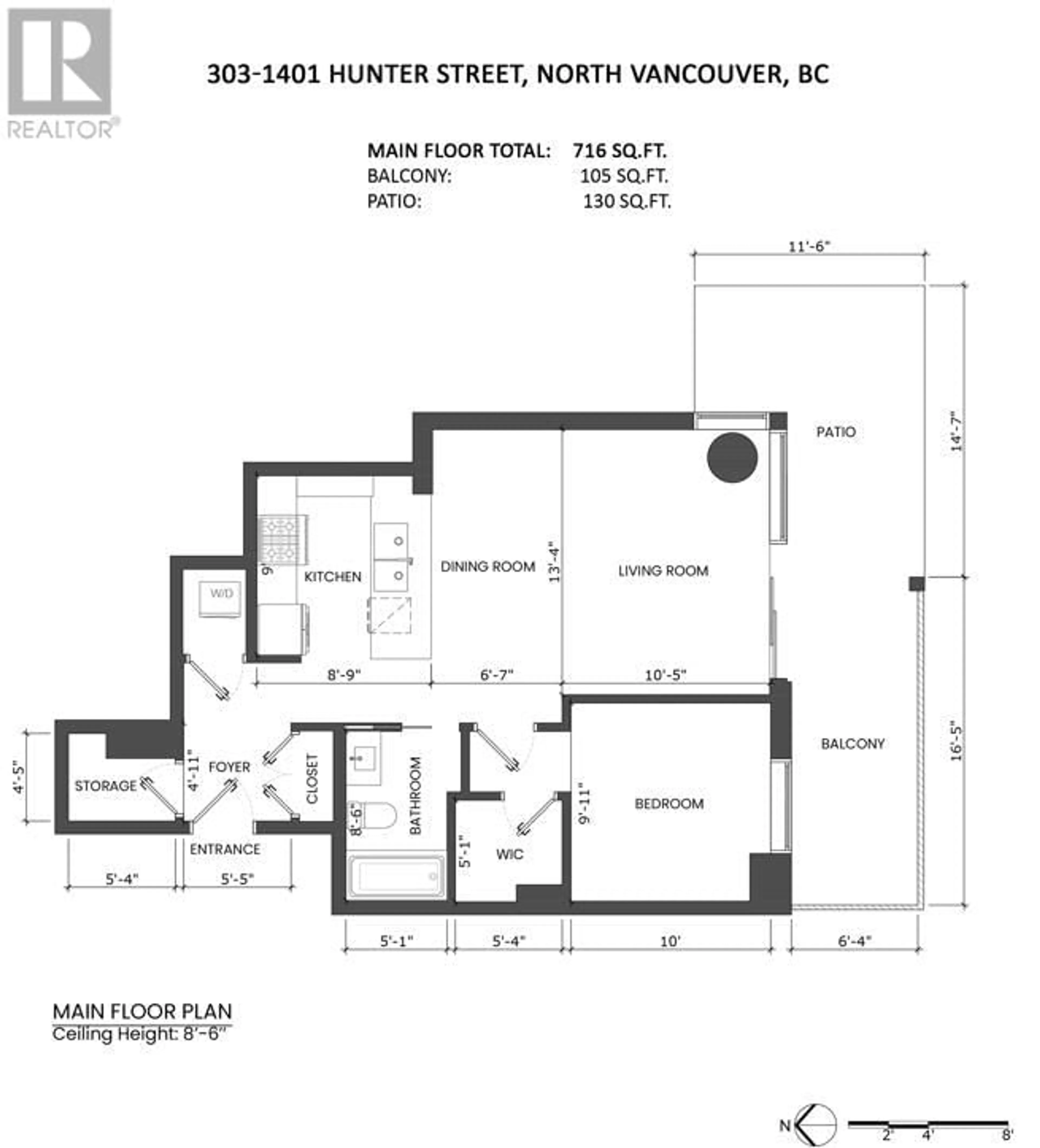 Floor plan for 303 1401 HUNTER STREET, North Vancouver British Columbia V7J0E2