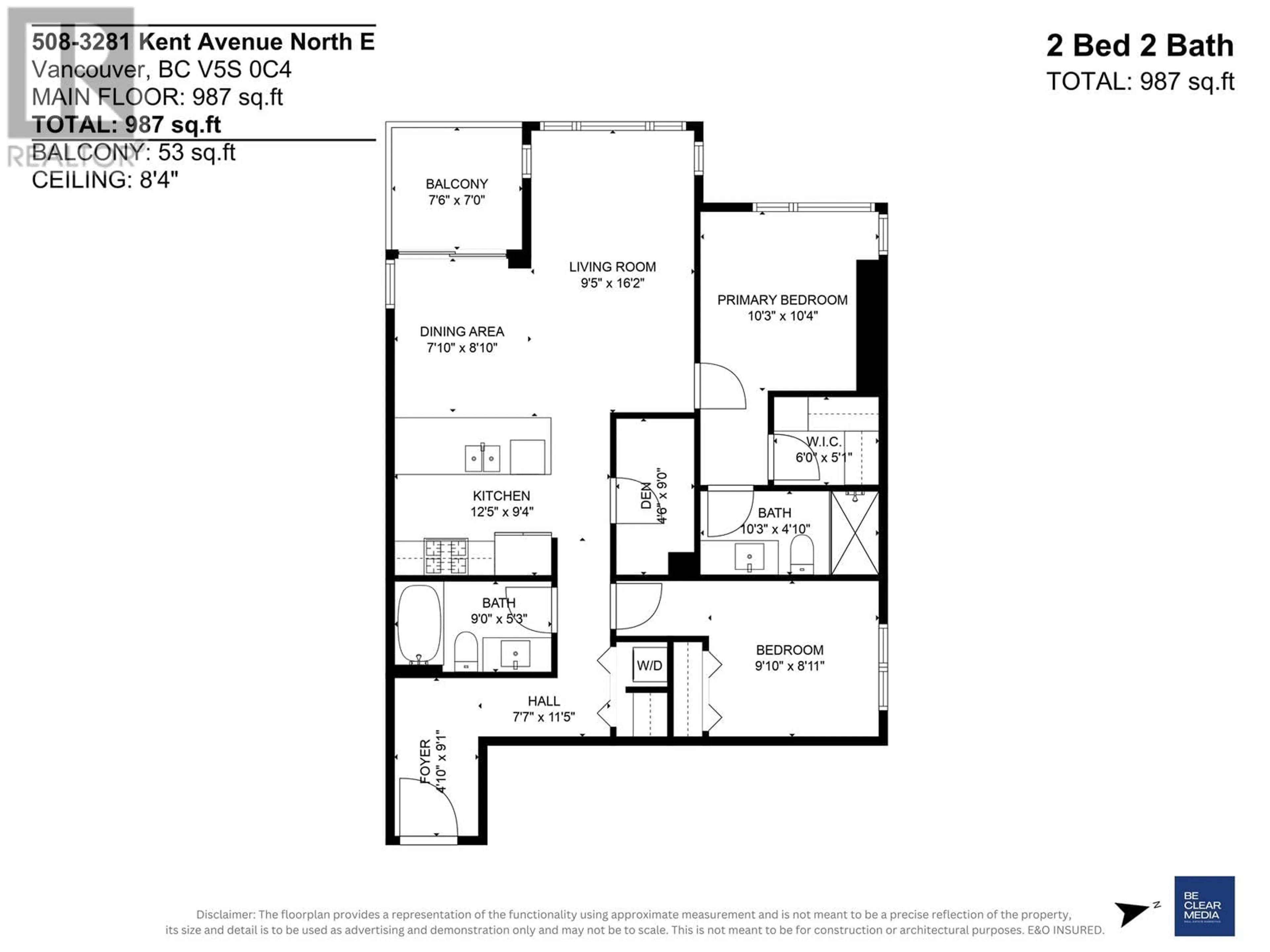 Floor plan for 508 3281 E KENT AVENUE NORTH, Vancouver British Columbia V5S0C4