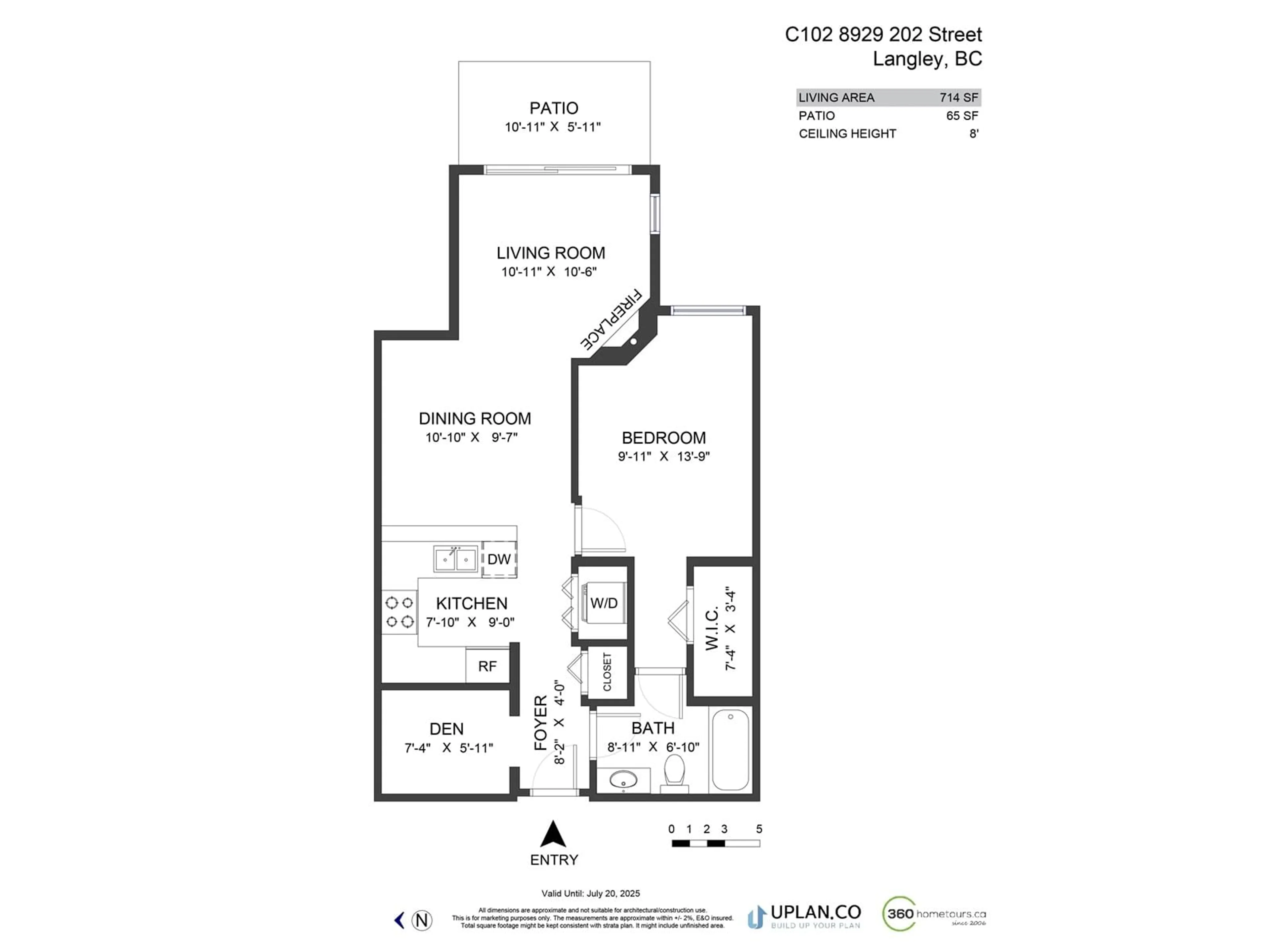 Floor plan for C102 8929 202 STREET, Langley British Columbia V1M0B4