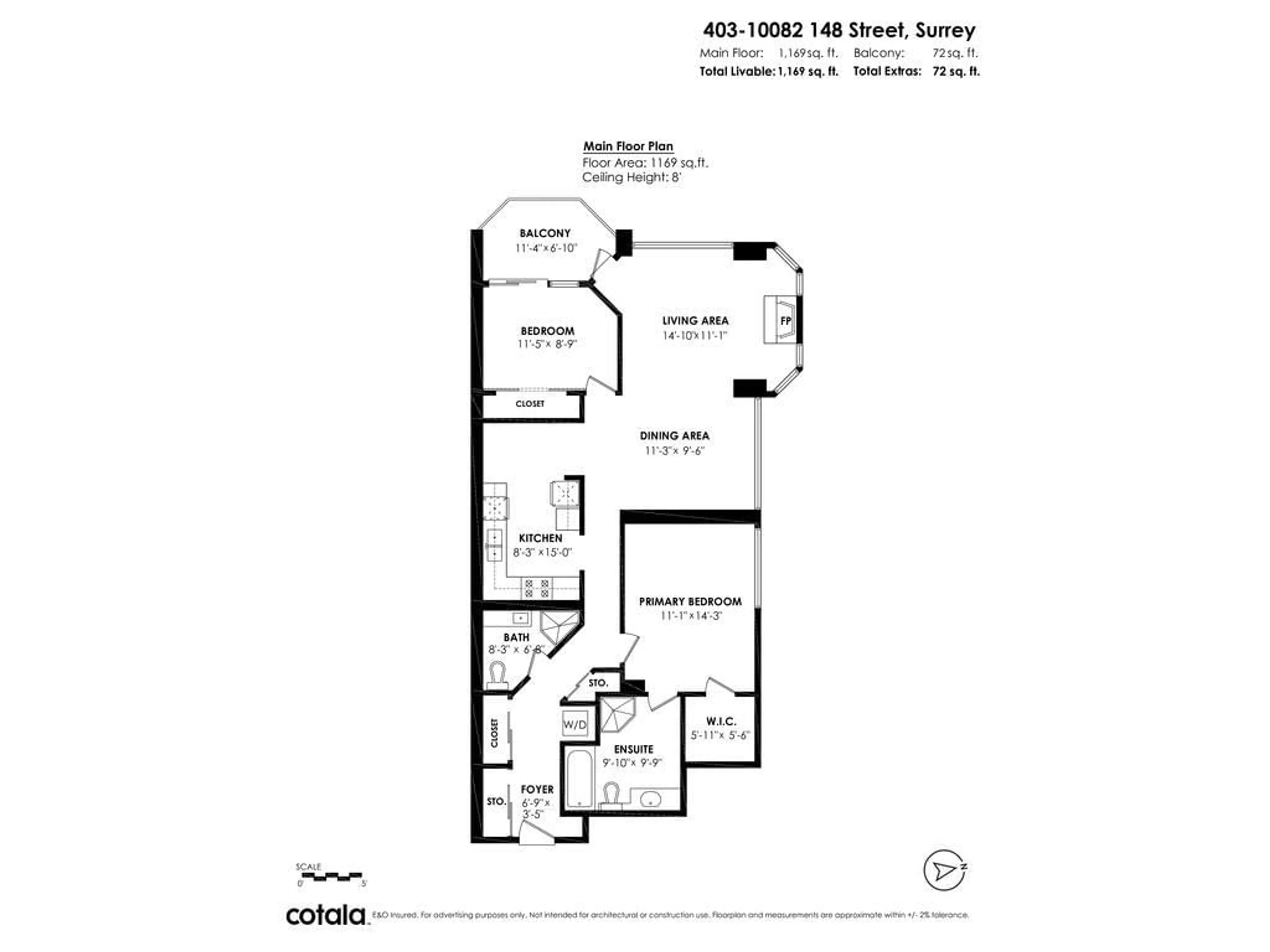 Floor plan for 403 10082 148 STREET, Surrey British Columbia V3R0S3