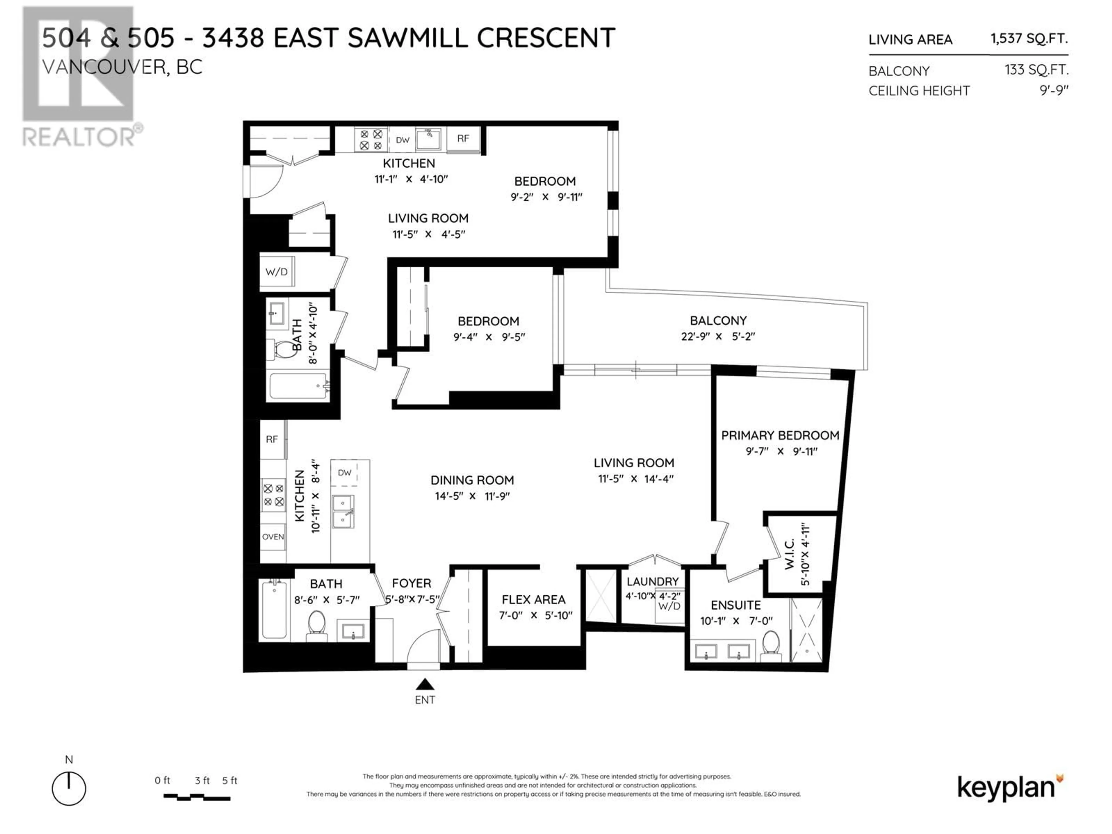 Floor plan for 504 3438 SAWMILL CRESCENT, Vancouver British Columbia V5S0E3