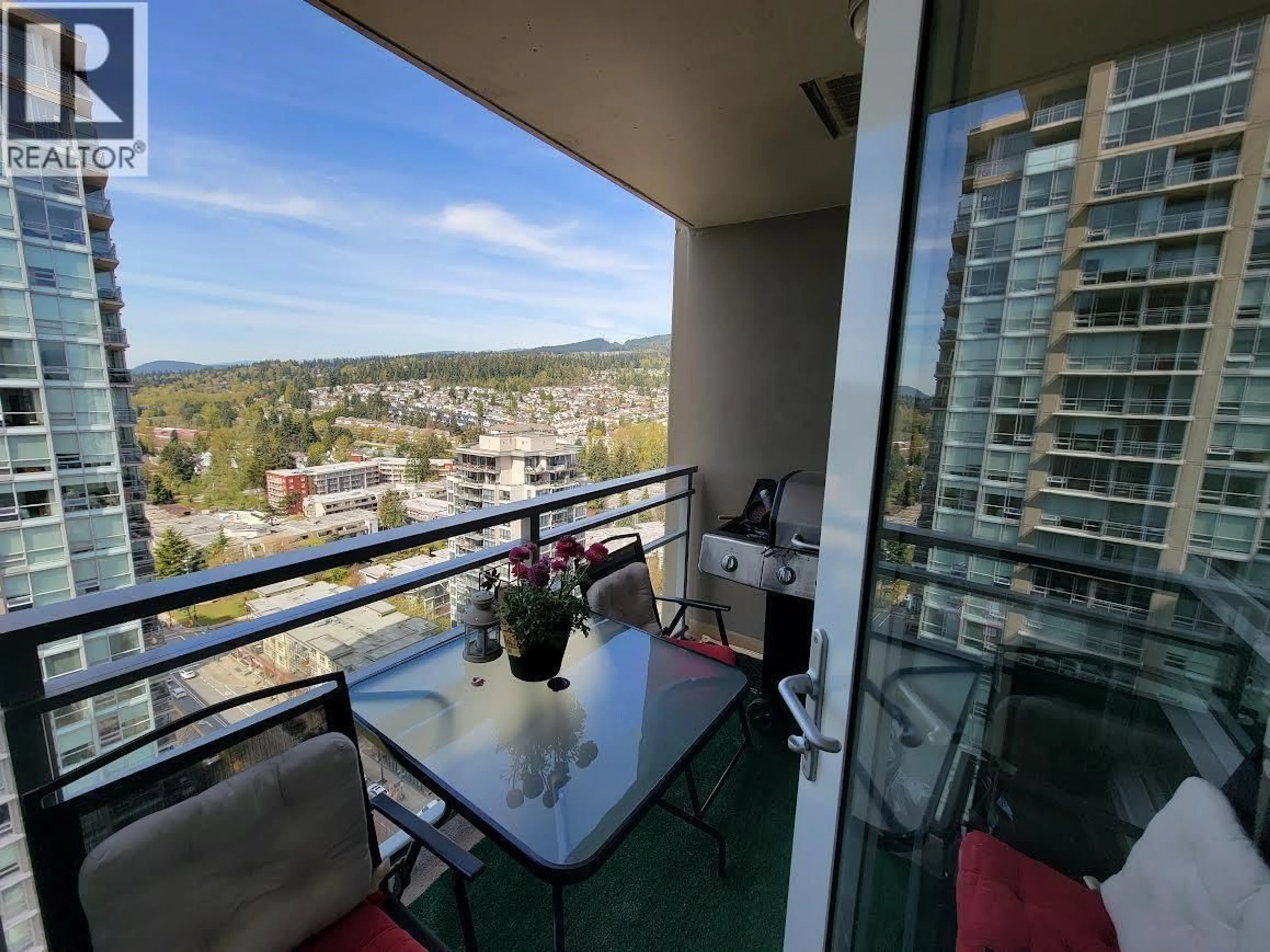 Balcony in the apartment, the view of mountain for 2807 2978 GLEN DRIVE, Coquitlam British Columbia V3B0C3