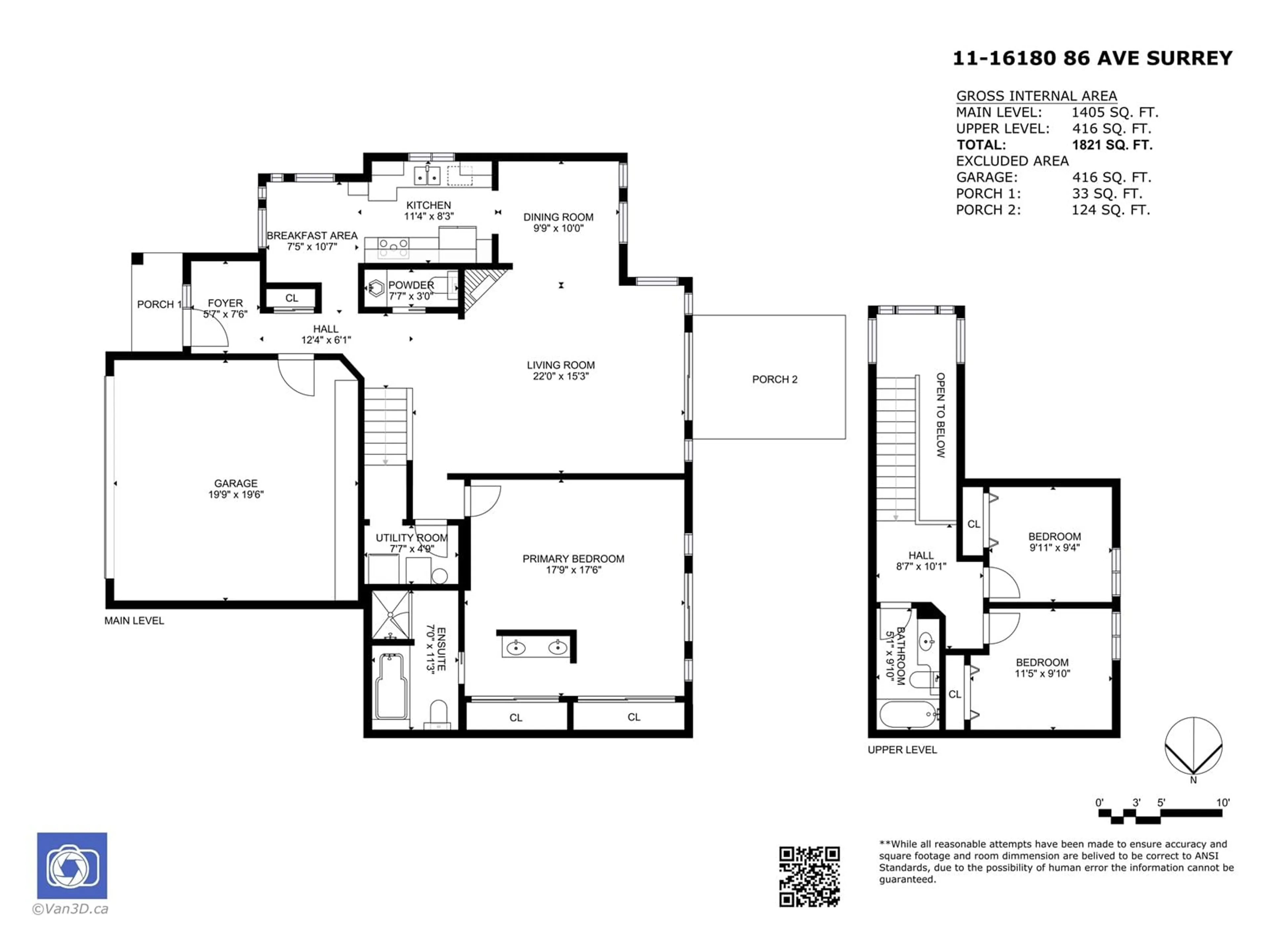 Floor plan for 11 16180 86 AVENUE, Surrey British Columbia V4N3J9