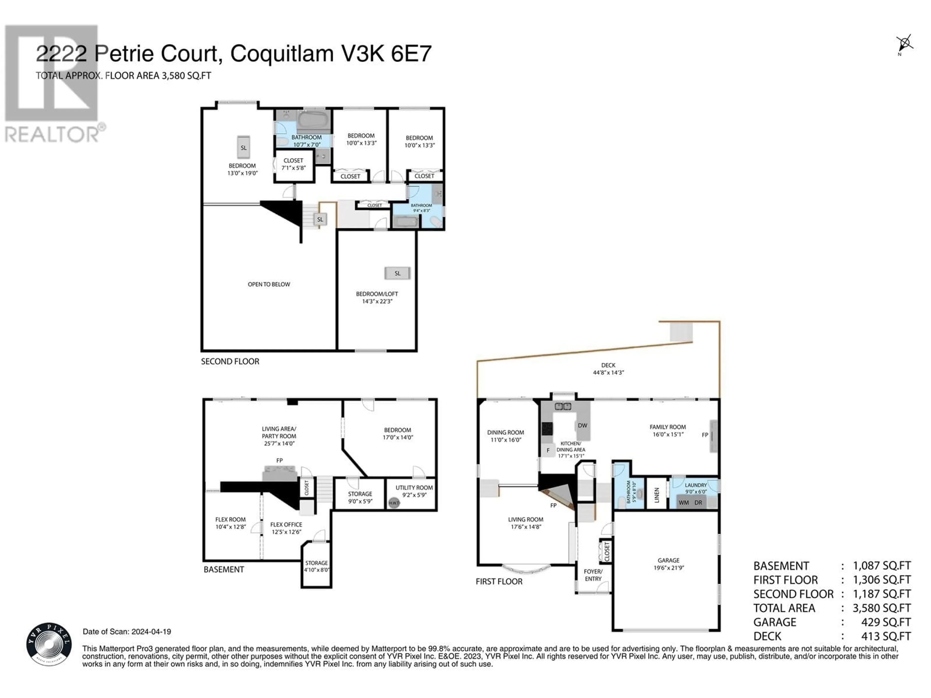 Floor plan for 2222 PETRIE COURT, Coquitlam British Columbia V3K6E7