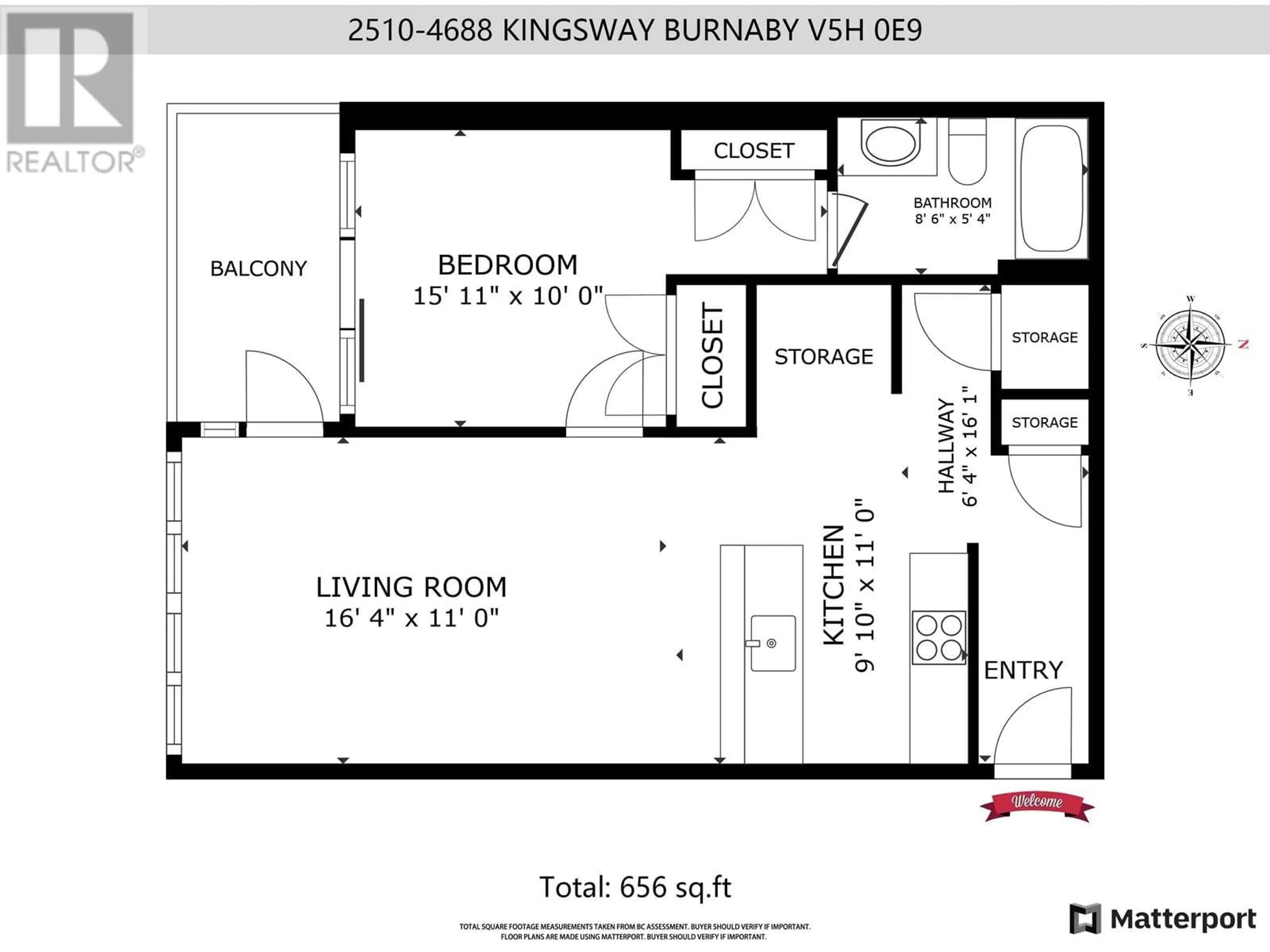 Floor plan for 2510 - 4688 KINGSWAY, Burnaby British Columbia V5H0E9