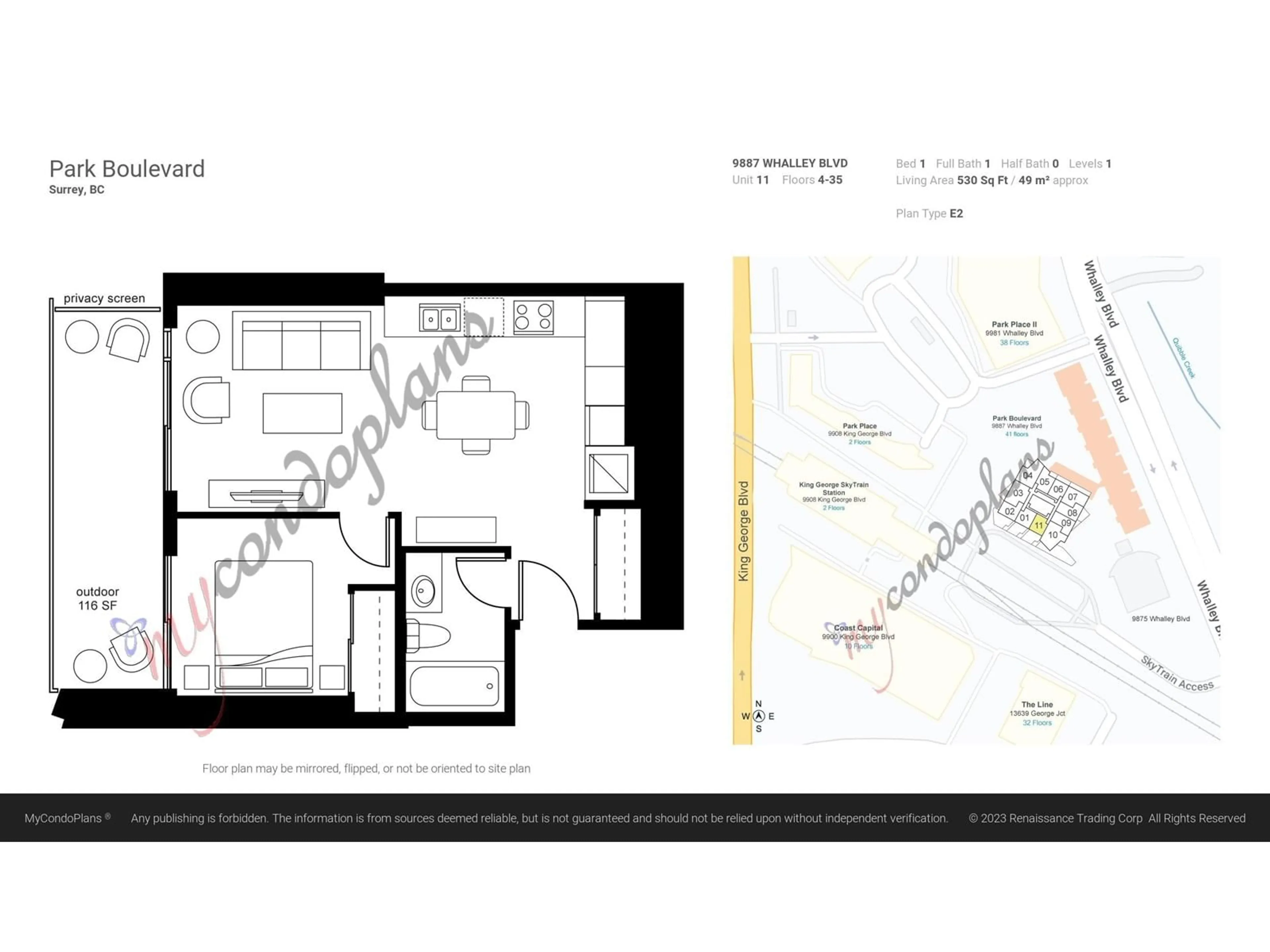 Floor plan for 2611 9887 WHALLEY BOULEVARD, Surrey British Columbia V3T0P4