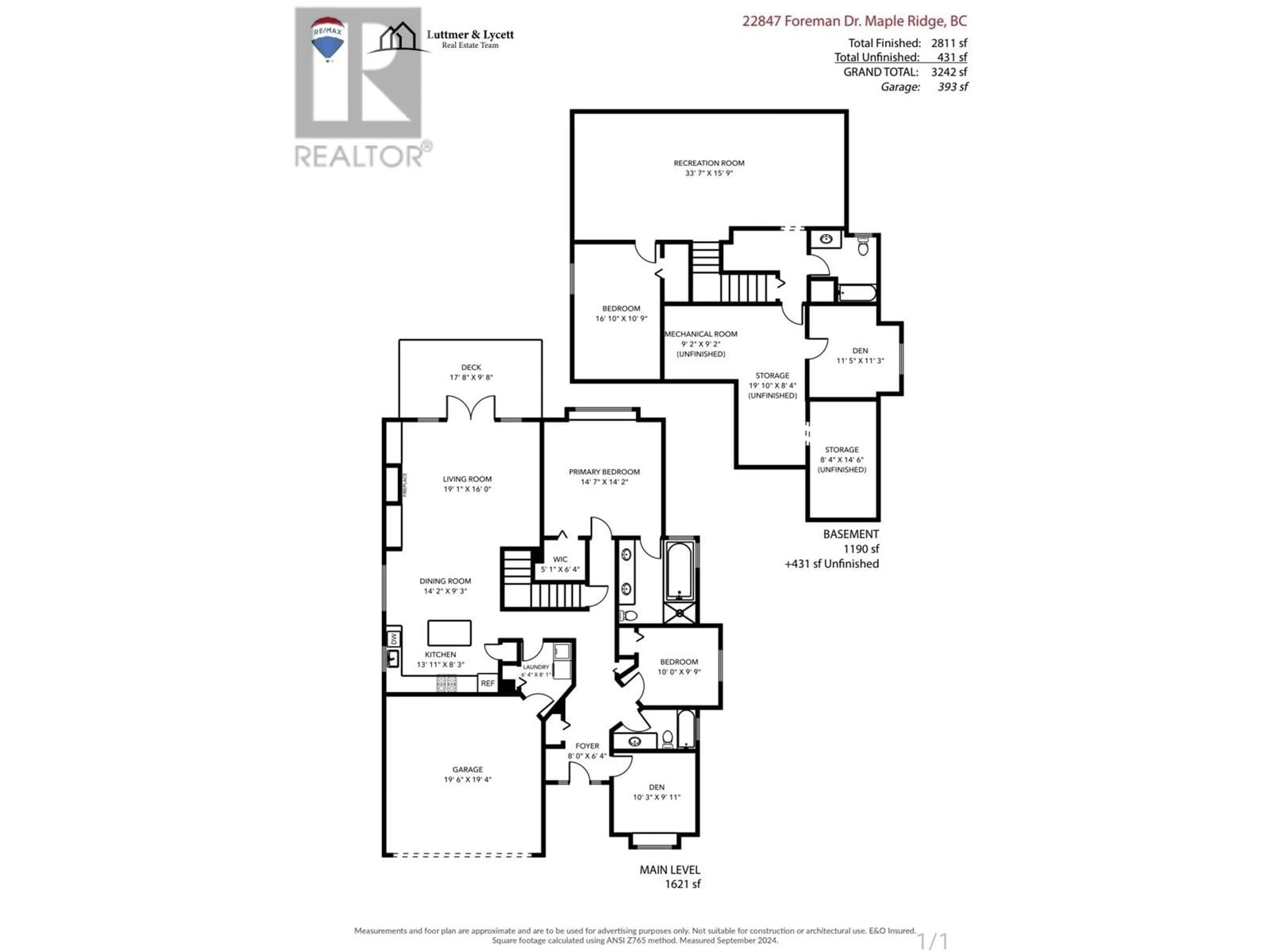 Floor plan for 22847 FOREMAN DRIVE, Maple Ridge British Columbia V4R0B2