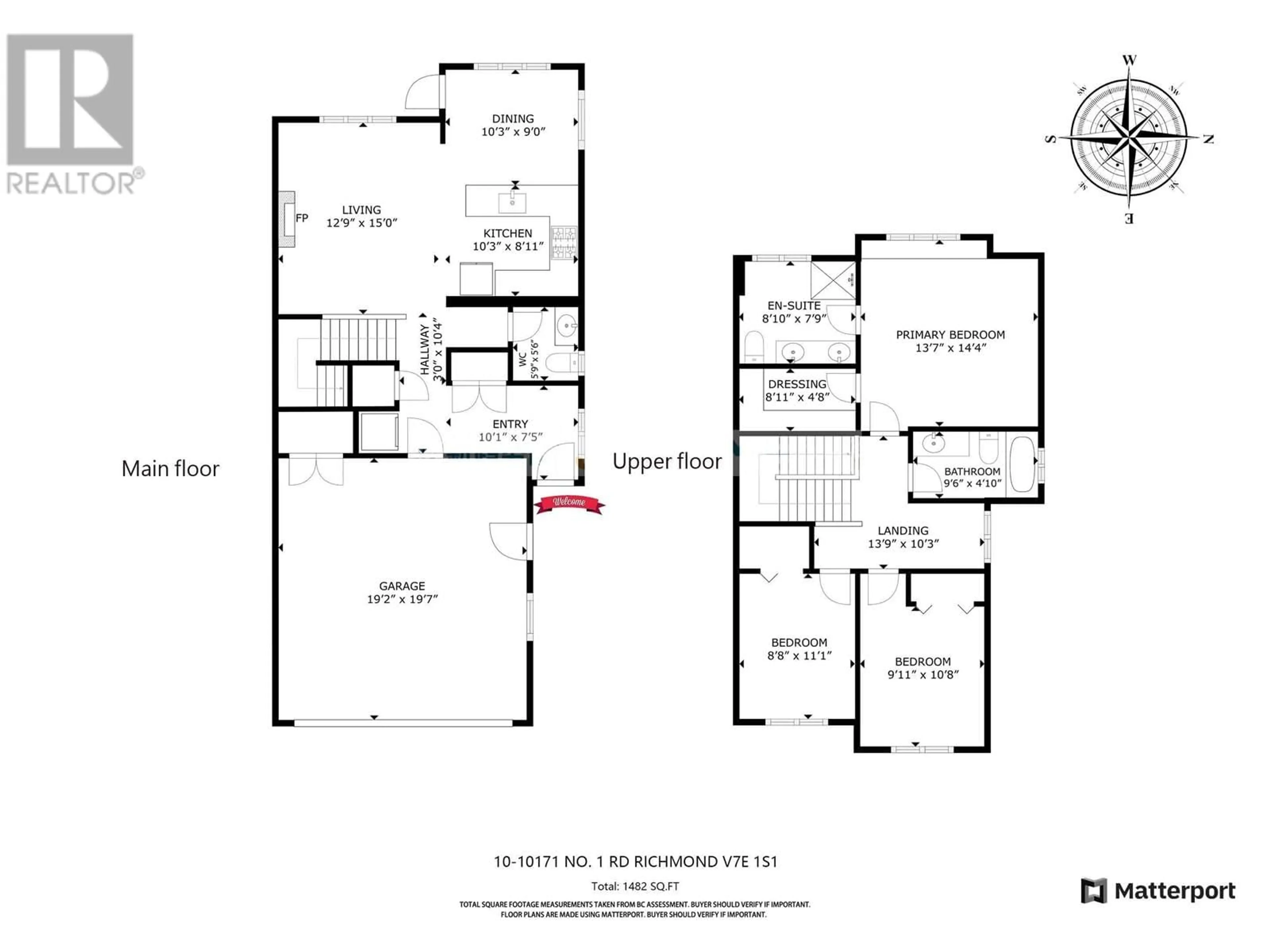 Floor plan for 10 10171 NO. 1 ROAD, Richmond British Columbia V7E1S1