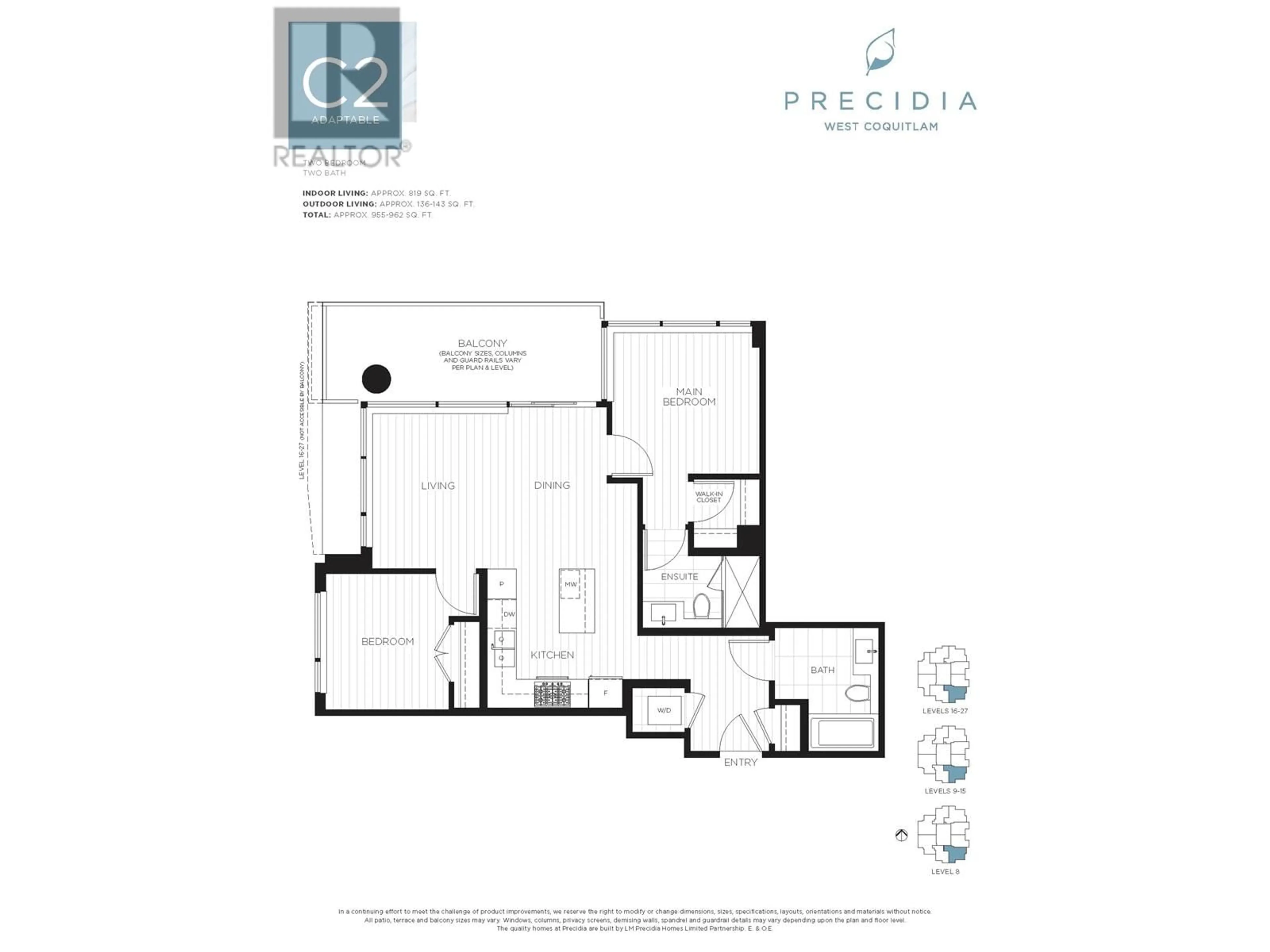 Floor plan for 1506 699 WHITING WAY, Coquitlam British Columbia V3J0N7