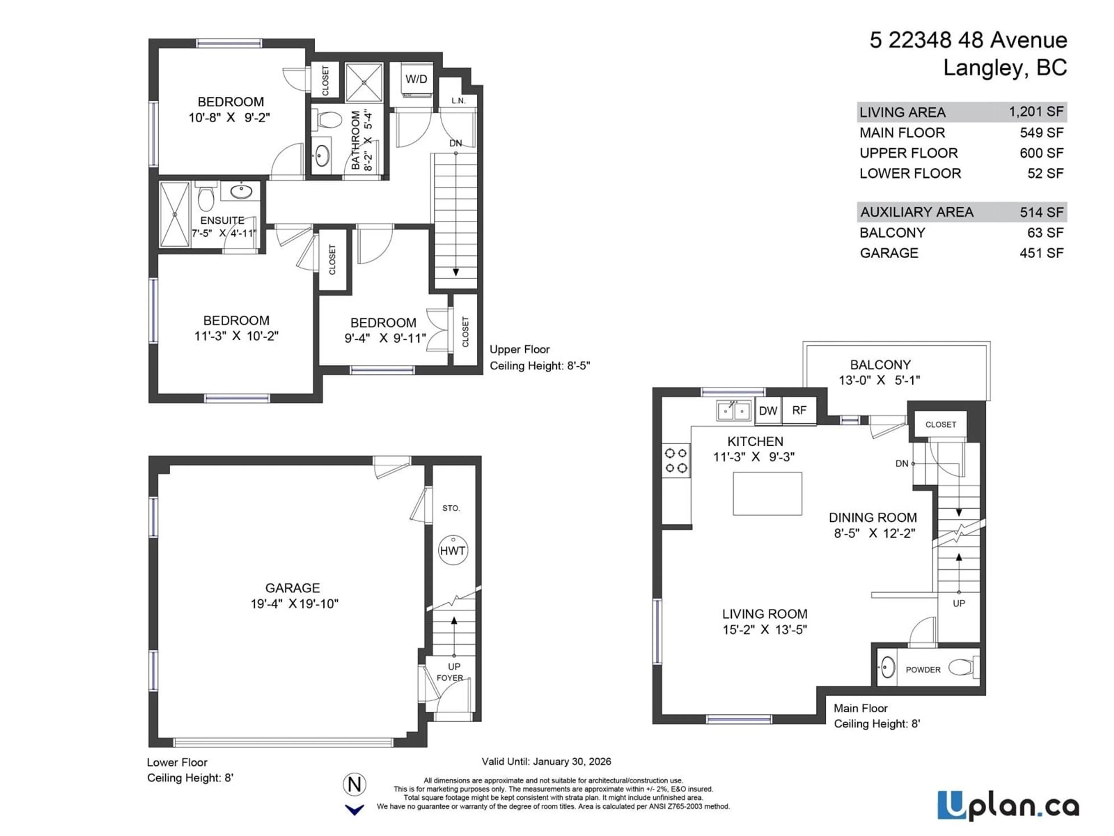 Floor plan for 6 - 22348 48, Langley British Columbia V3A3N5