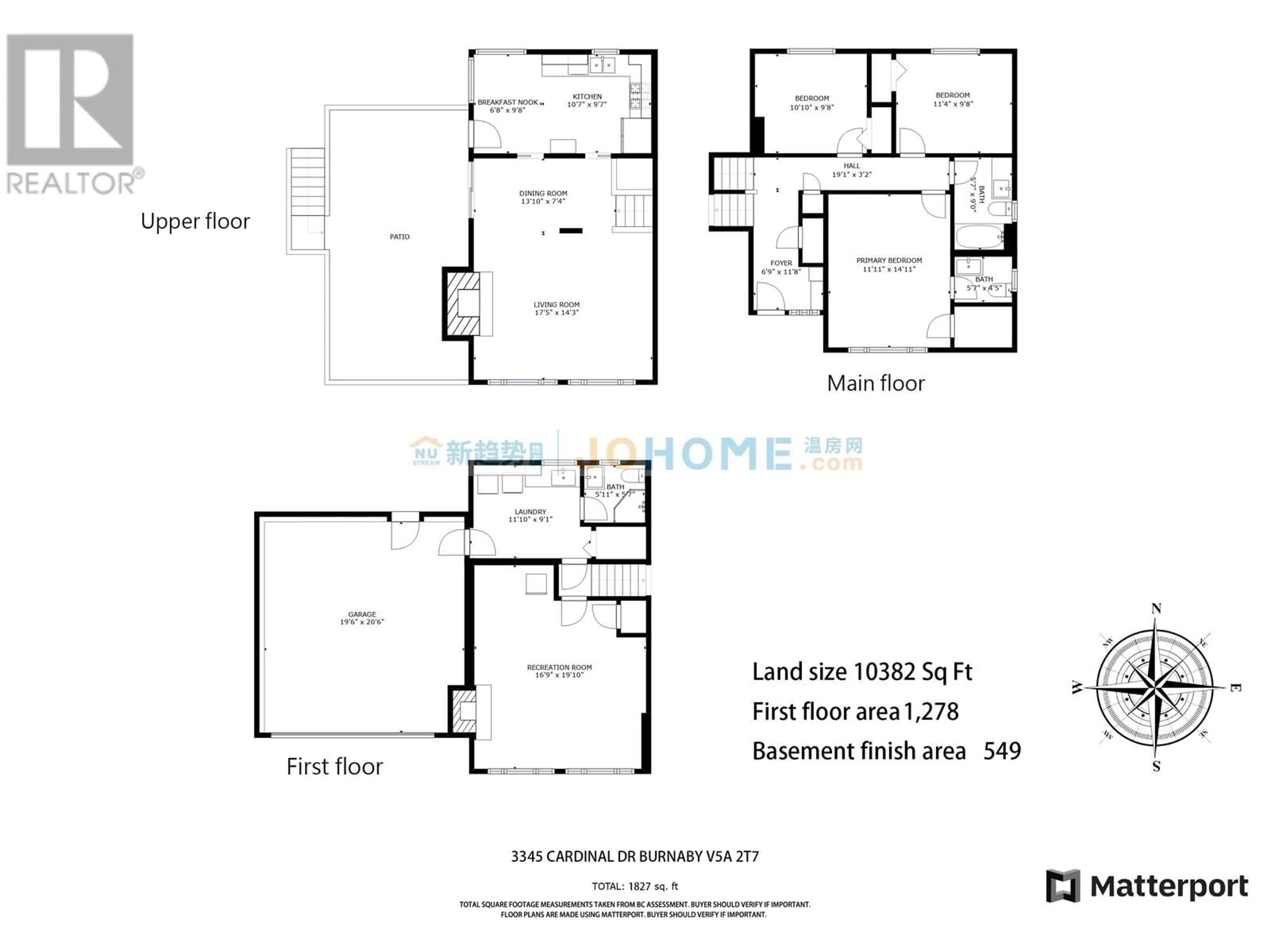 Floor plan for 3345 CARDINAL DRIVE, Burnaby British Columbia V5A2T7