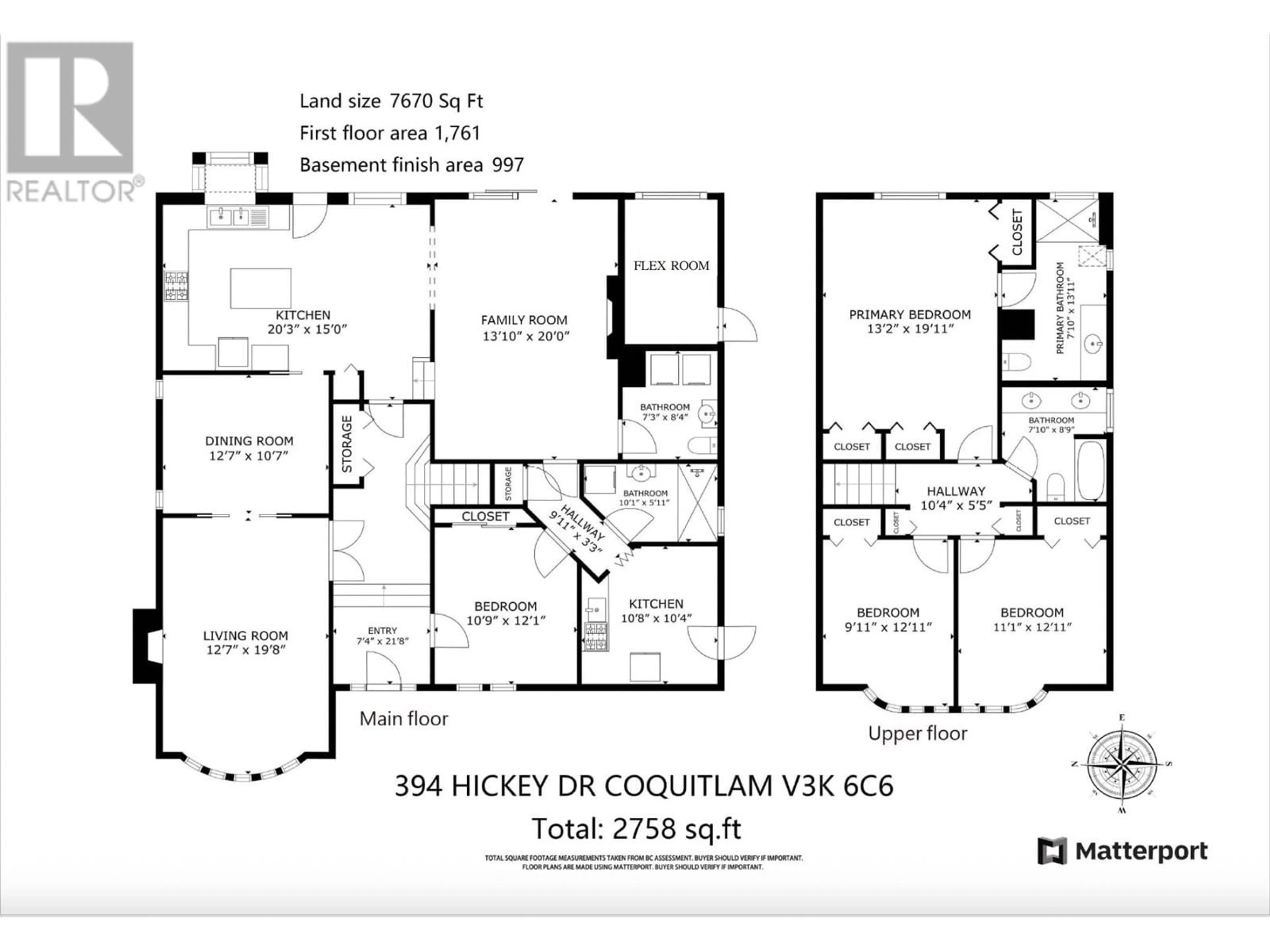 Floor plan for 394 HICKEY DRIVE, Coquitlam British Columbia V3K6C6