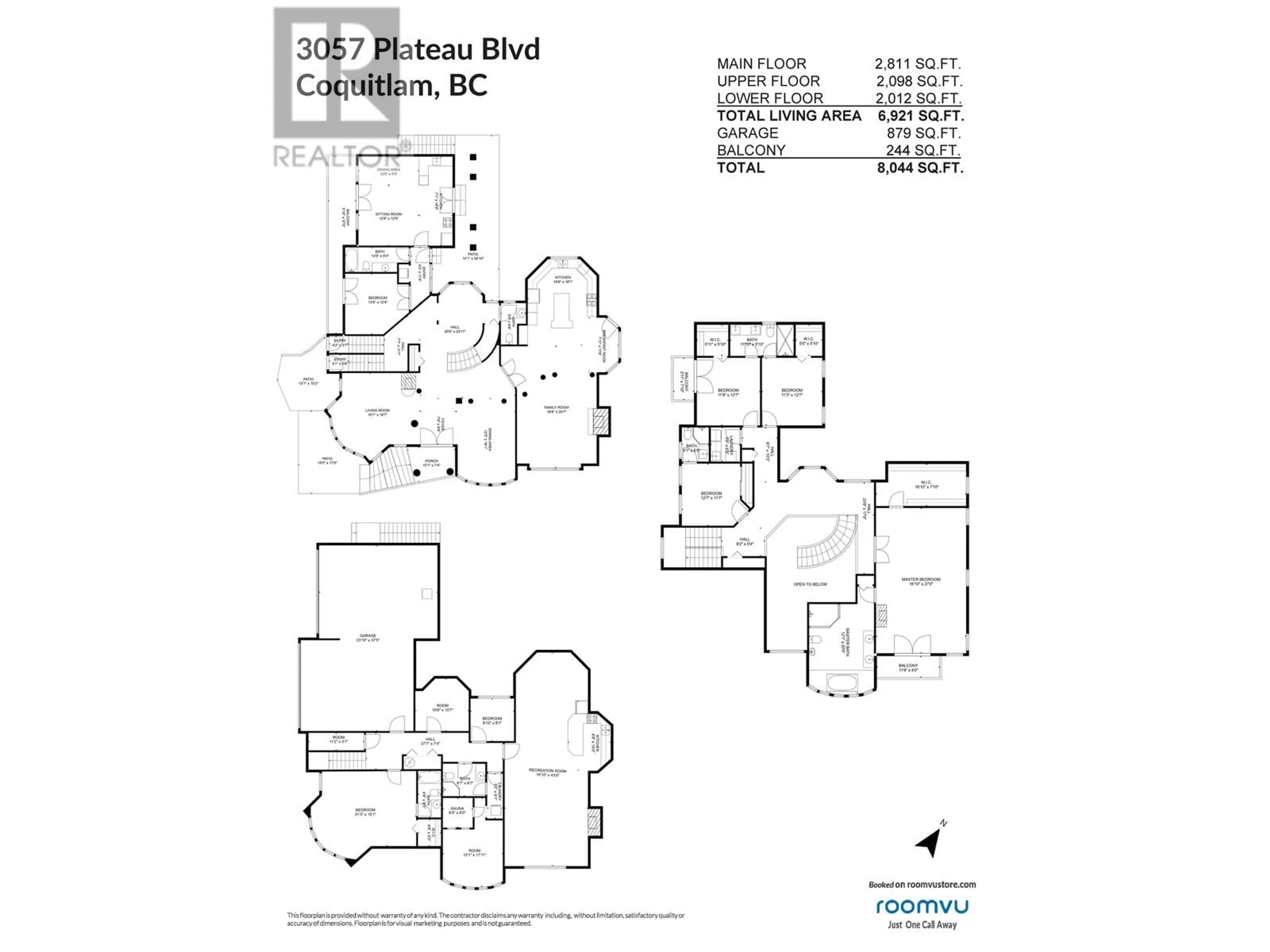 Floor plan for 3057 PLATEAU BOULEVARD, Coquitlam British Columbia V3E2Y7