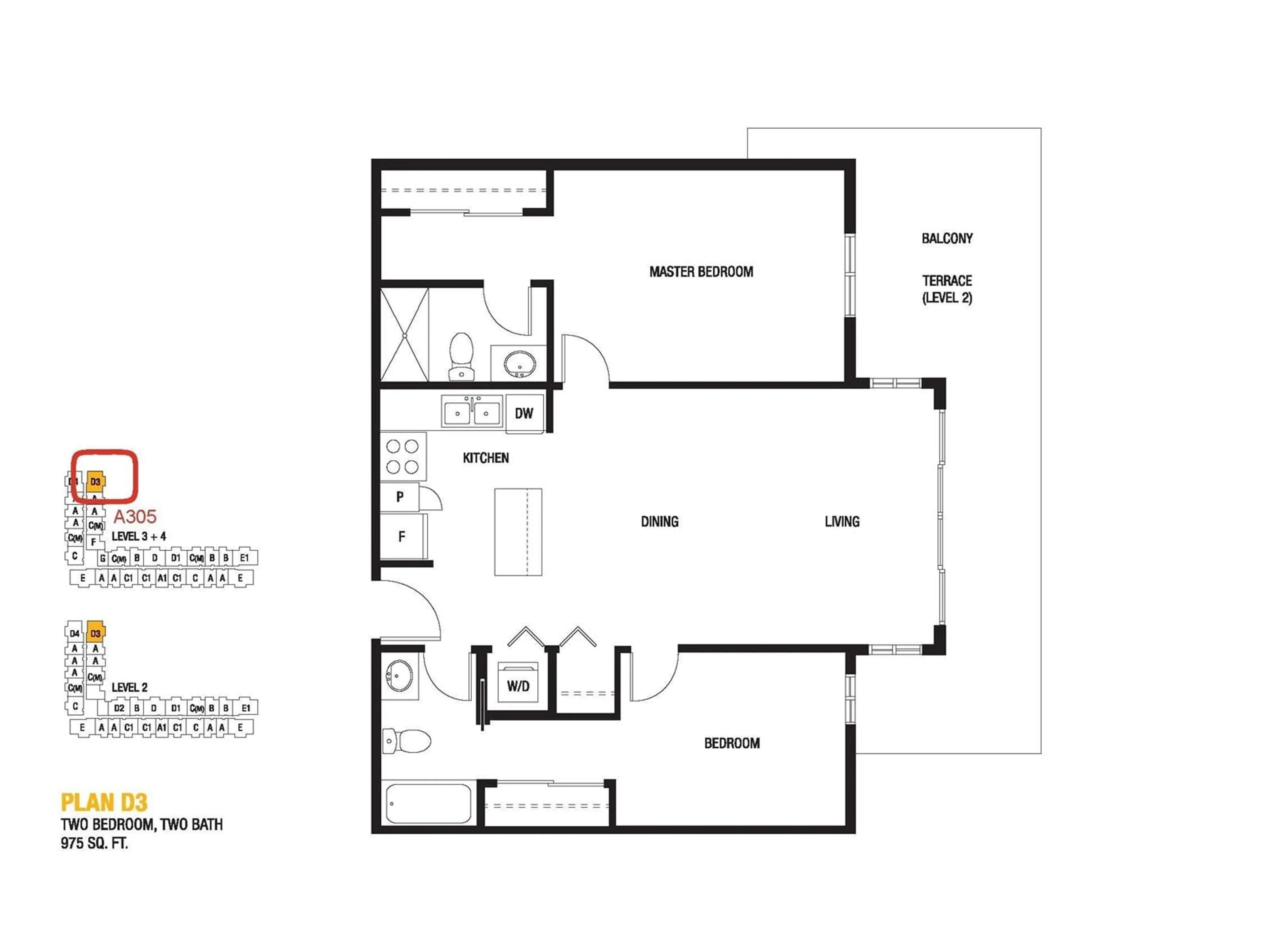 Floor plan for A305 20727 WILLOUGHBY TOWN CENTRE DRIVE, Langley British Columbia V2Y3N1