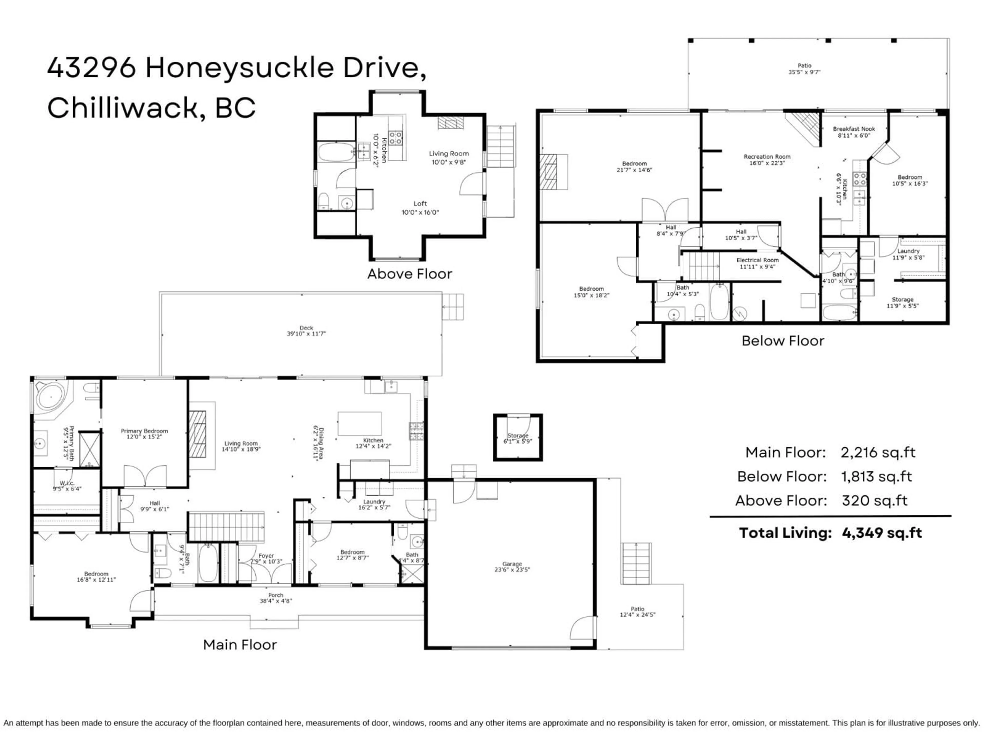 Floor plan for 43296 HONEYSUCKLE DRIVE, Chilliwack British Columbia V2R4A4