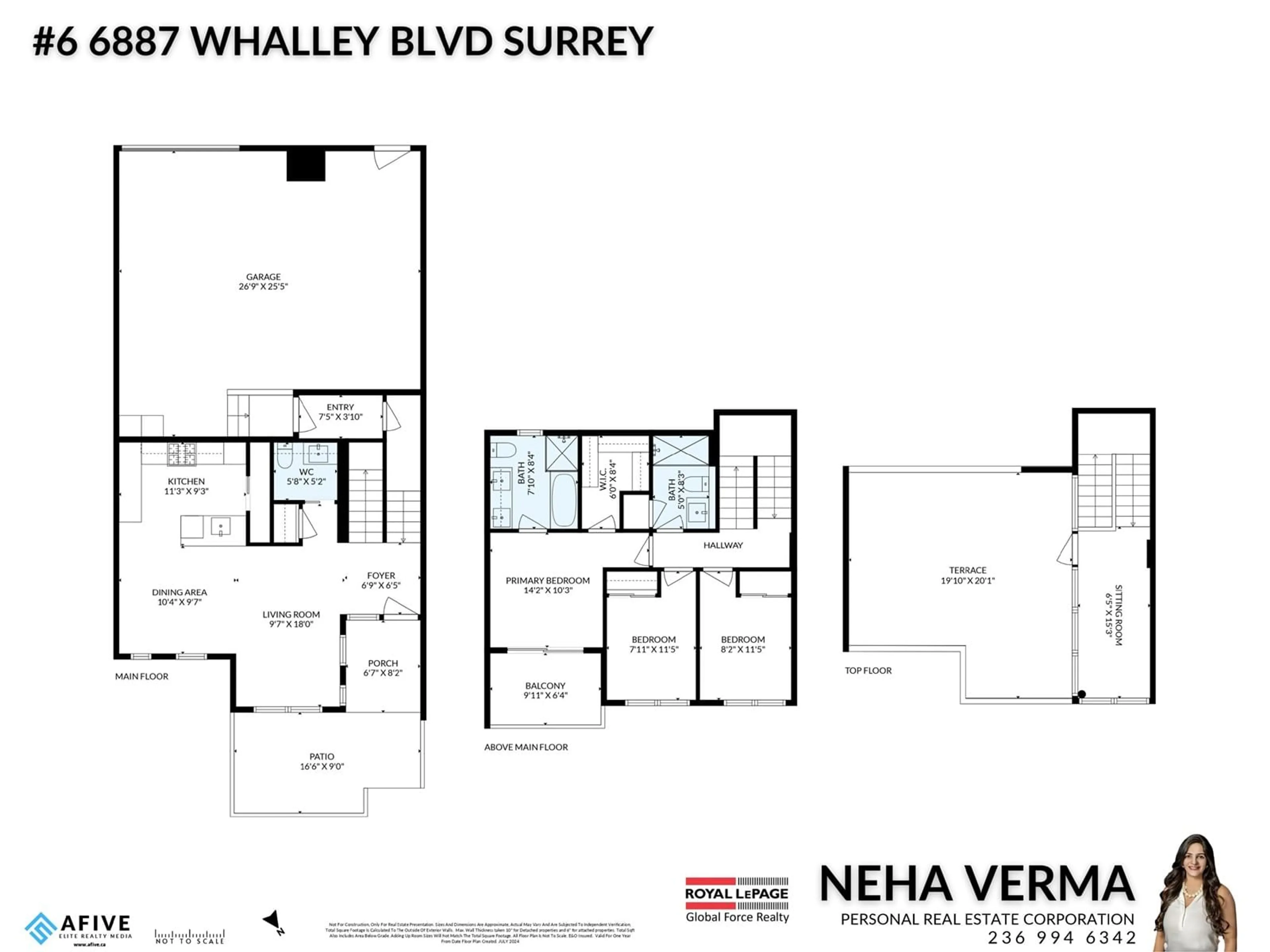 Floor plan for TH6 9887 WHALLEY BOULEVARD, Surrey British Columbia V3T0P4