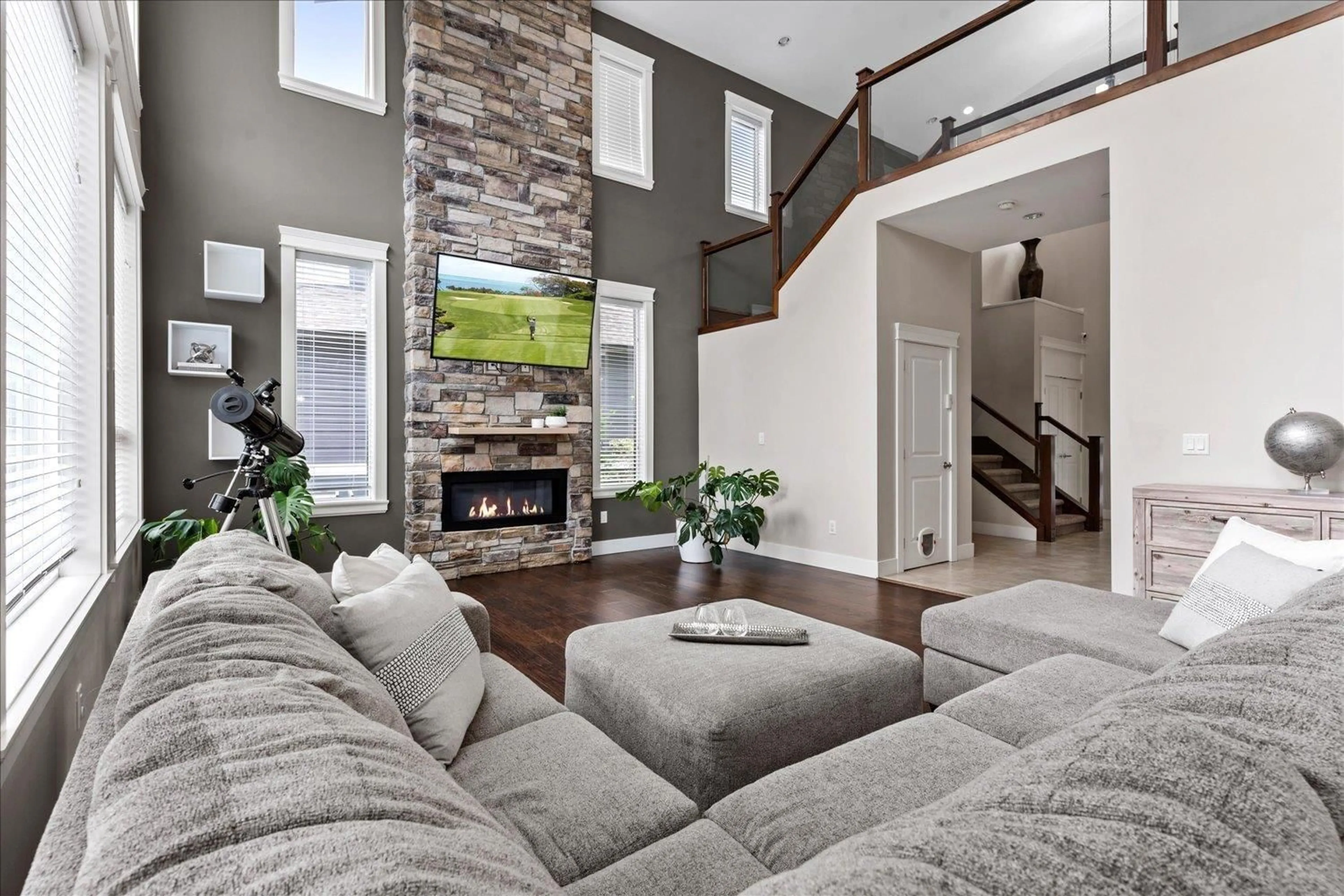 Living room, wood floors for 5346 ABBEY CRESCENT, Chilliwack British Columbia V2R0J6