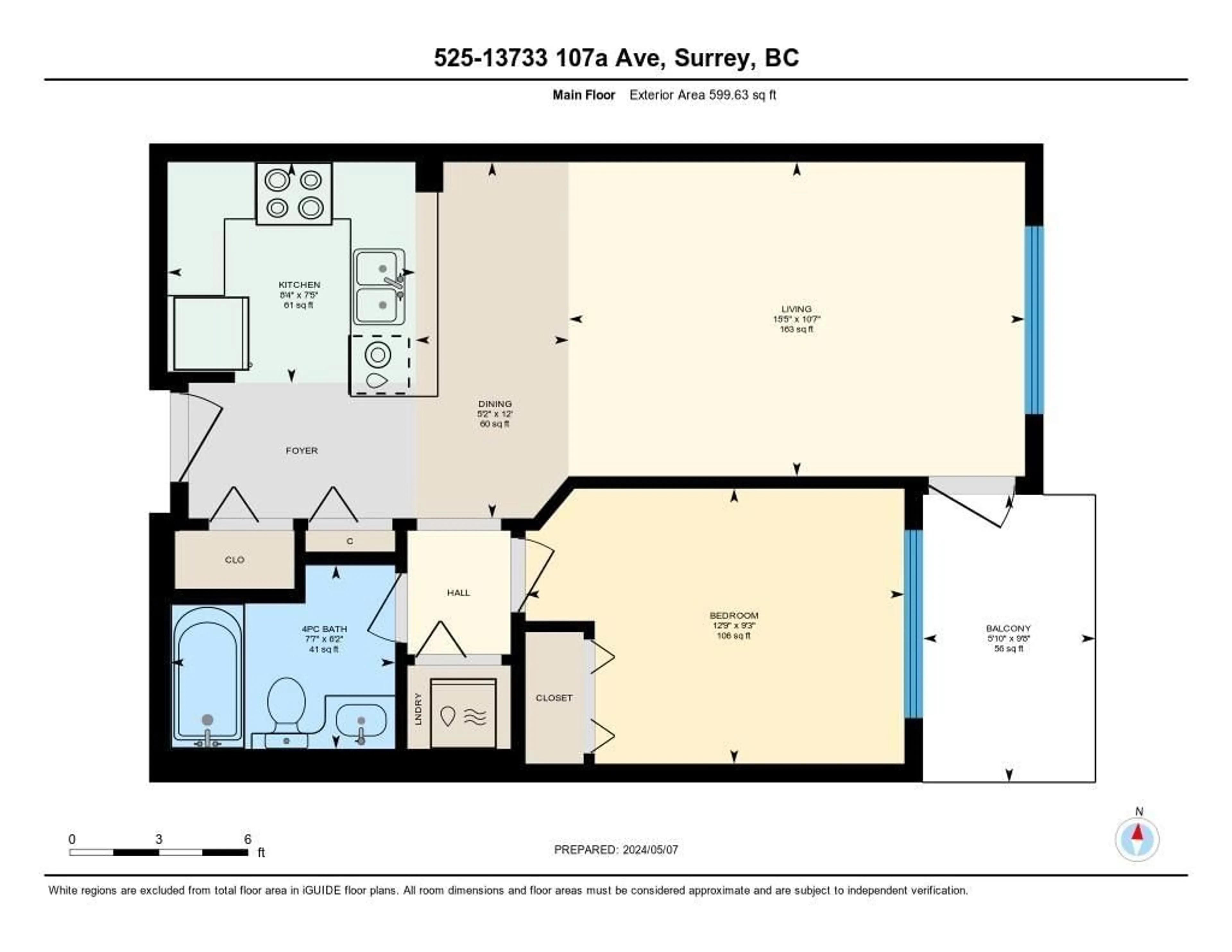 Floor plan for 525 13733 107A AVENUE, Surrey British Columbia V3T0B7