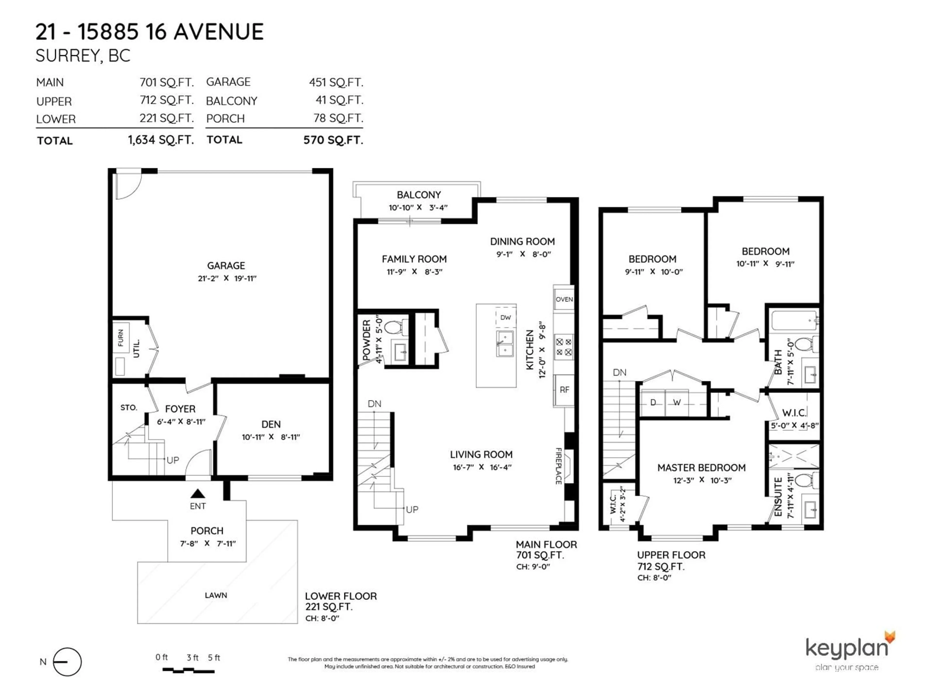 Floor plan for 21 15885 16 AVENUE, Surrey British Columbia V4A1S2