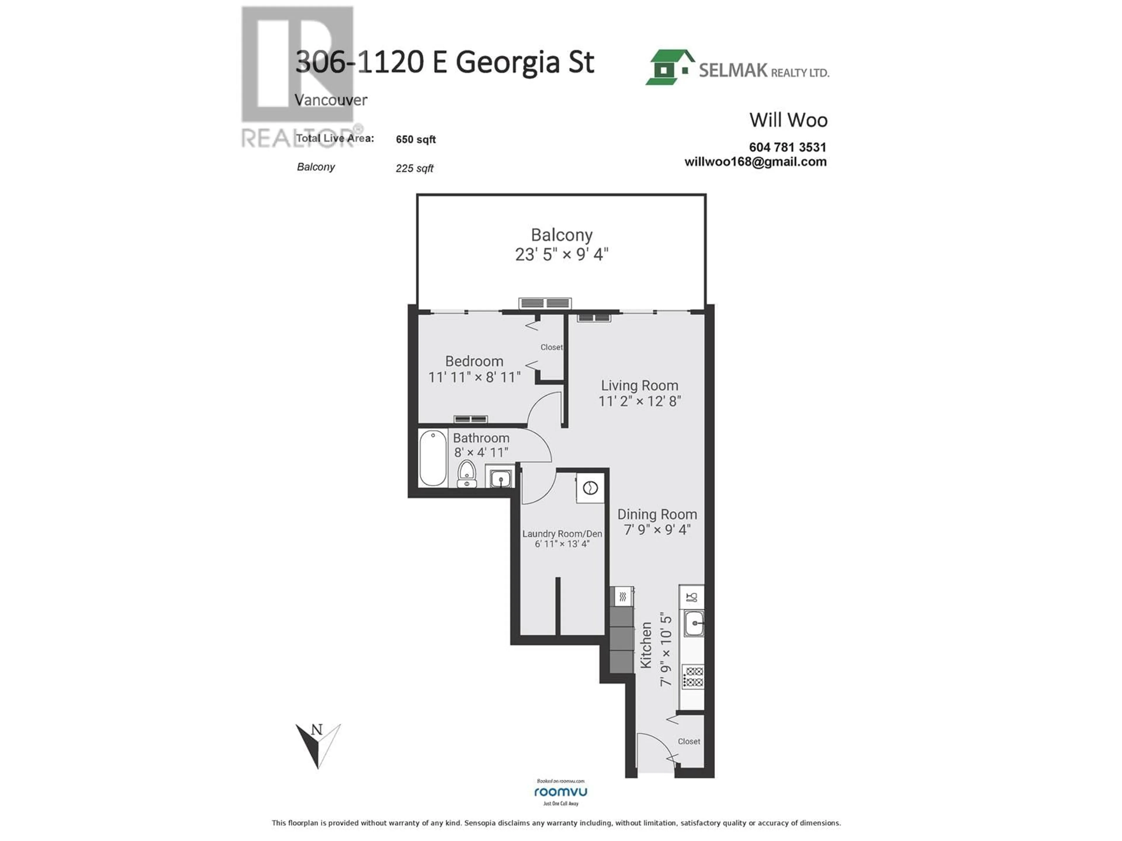 Floor plan for 306 1120 E GEORGIA STREET, Vancouver British Columbia V6A0K2