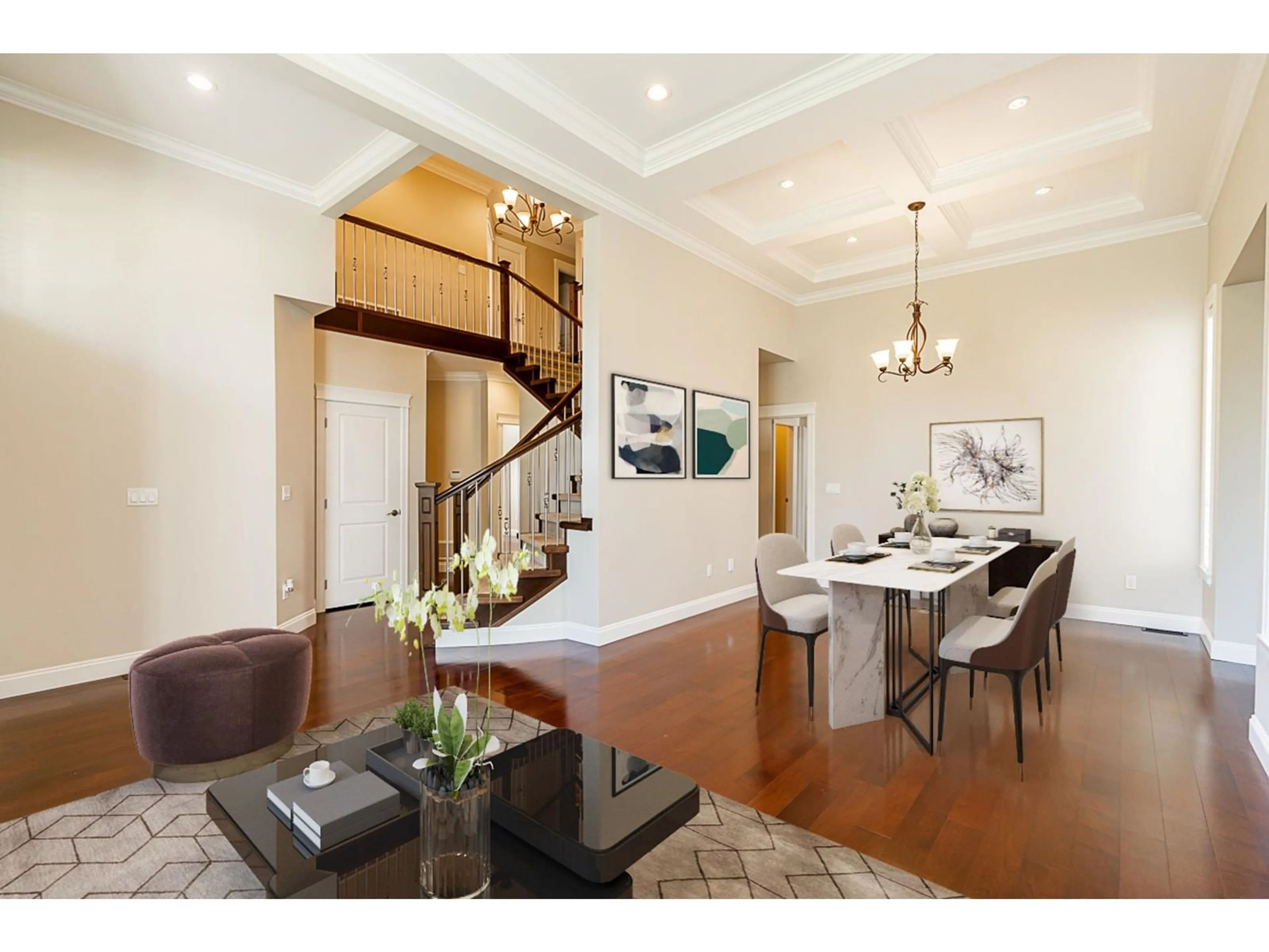 Dining room, wood floors for 15079 67A AVENUE, Surrey British Columbia V3S1G6