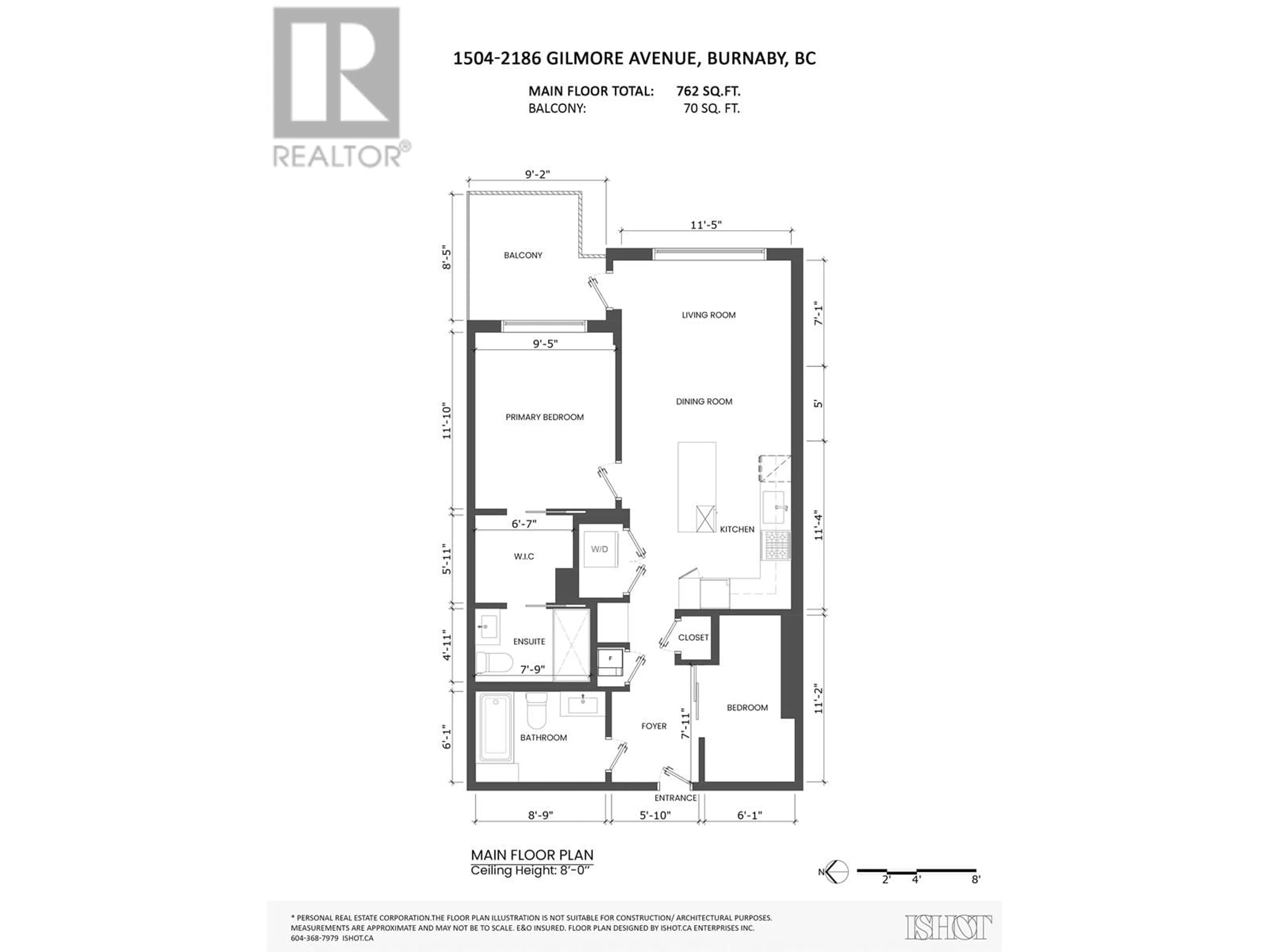 Floor plan for 1504 2186 GILMORE AVENUE, Burnaby British Columbia V5C6A7