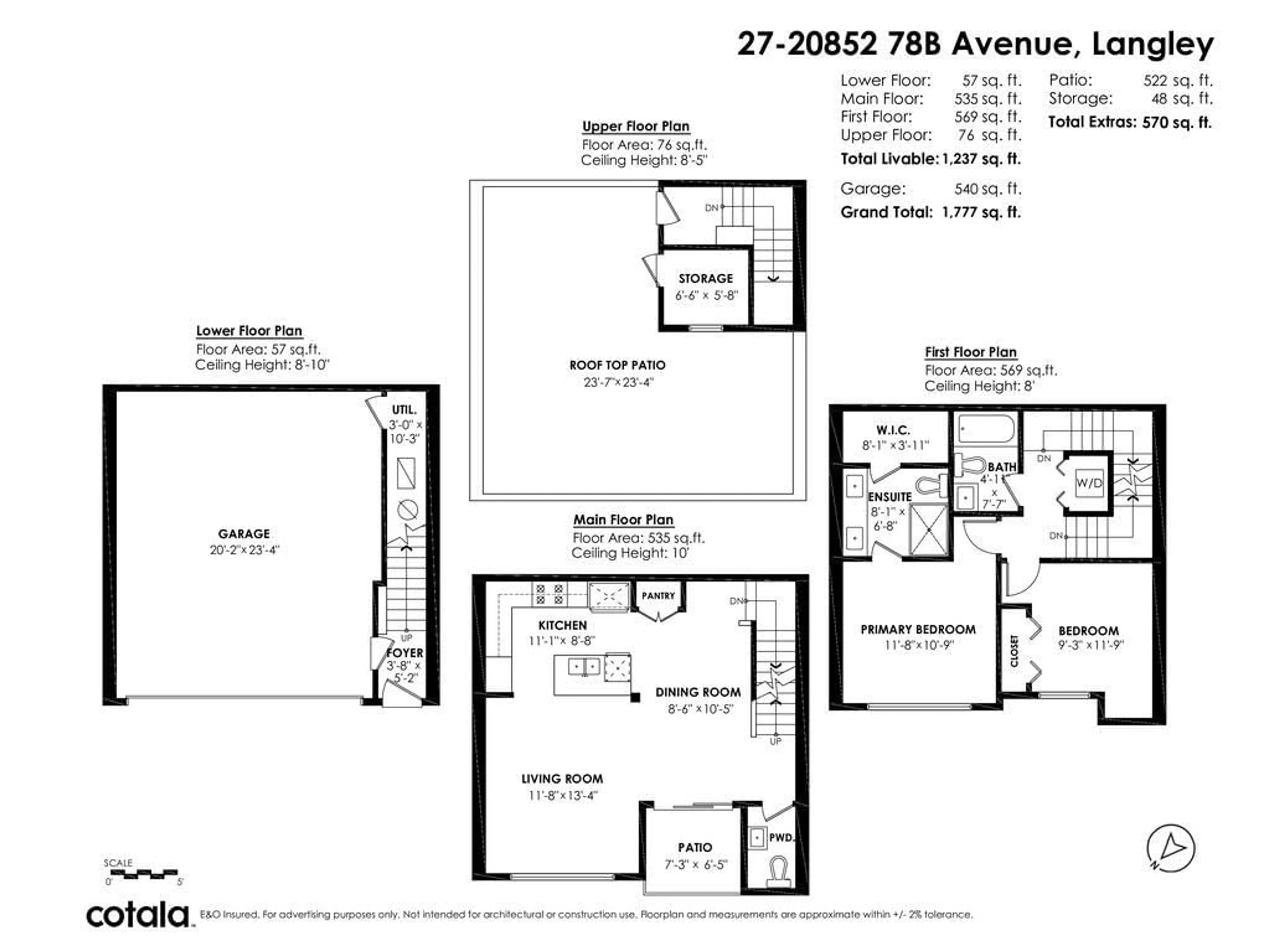 Floor plan for 27 20852 78B AVENUE, Langley British Columbia V2Y0X6