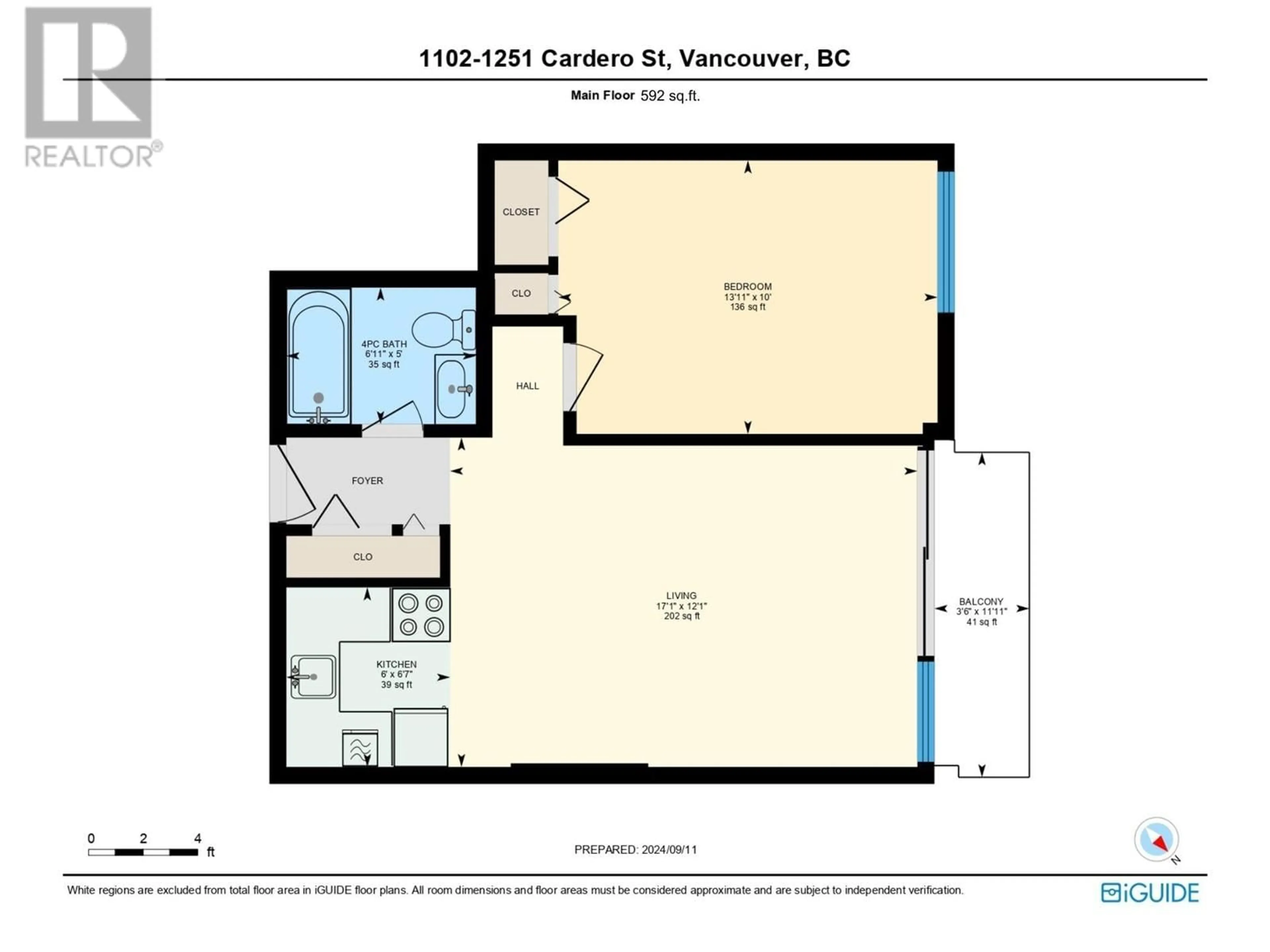 Floor plan for 1102 1251 CARDERO STREET, Vancouver British Columbia V6G2H9