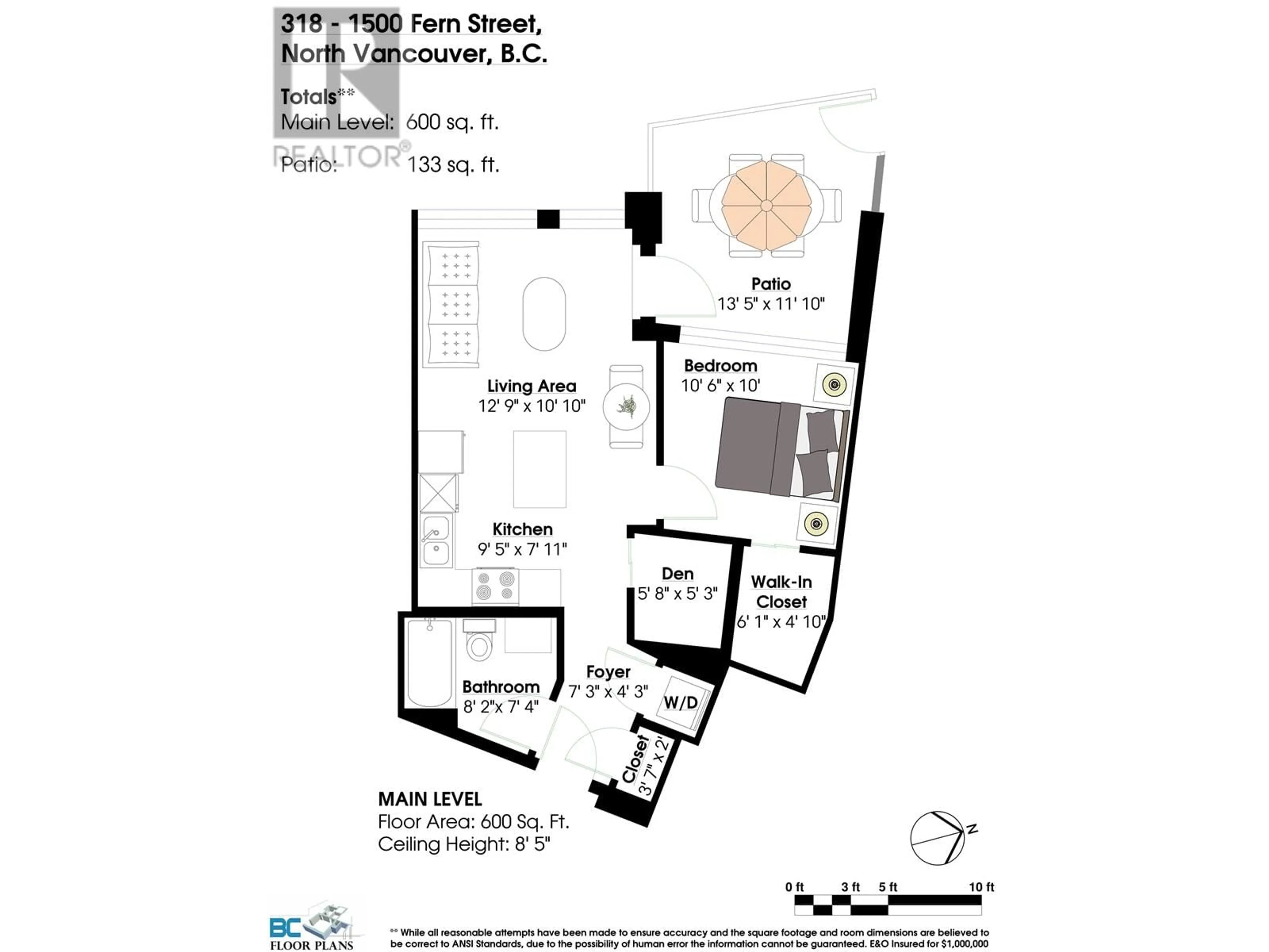 Floor plan for 318 1500 FERN STREET, North Vancouver British Columbia V7J0E6