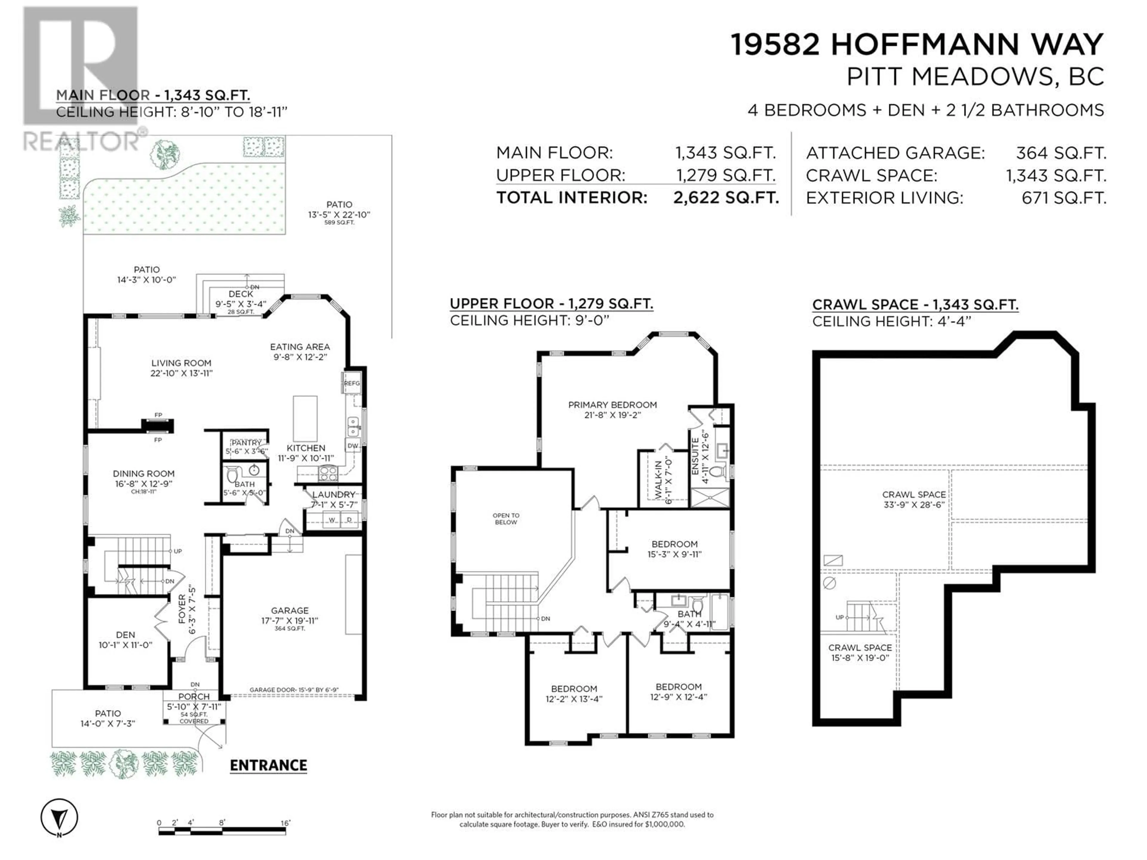 Floor plan for 19582 HOFFMANN WAY, Pitt Meadows British Columbia V3Y2W8